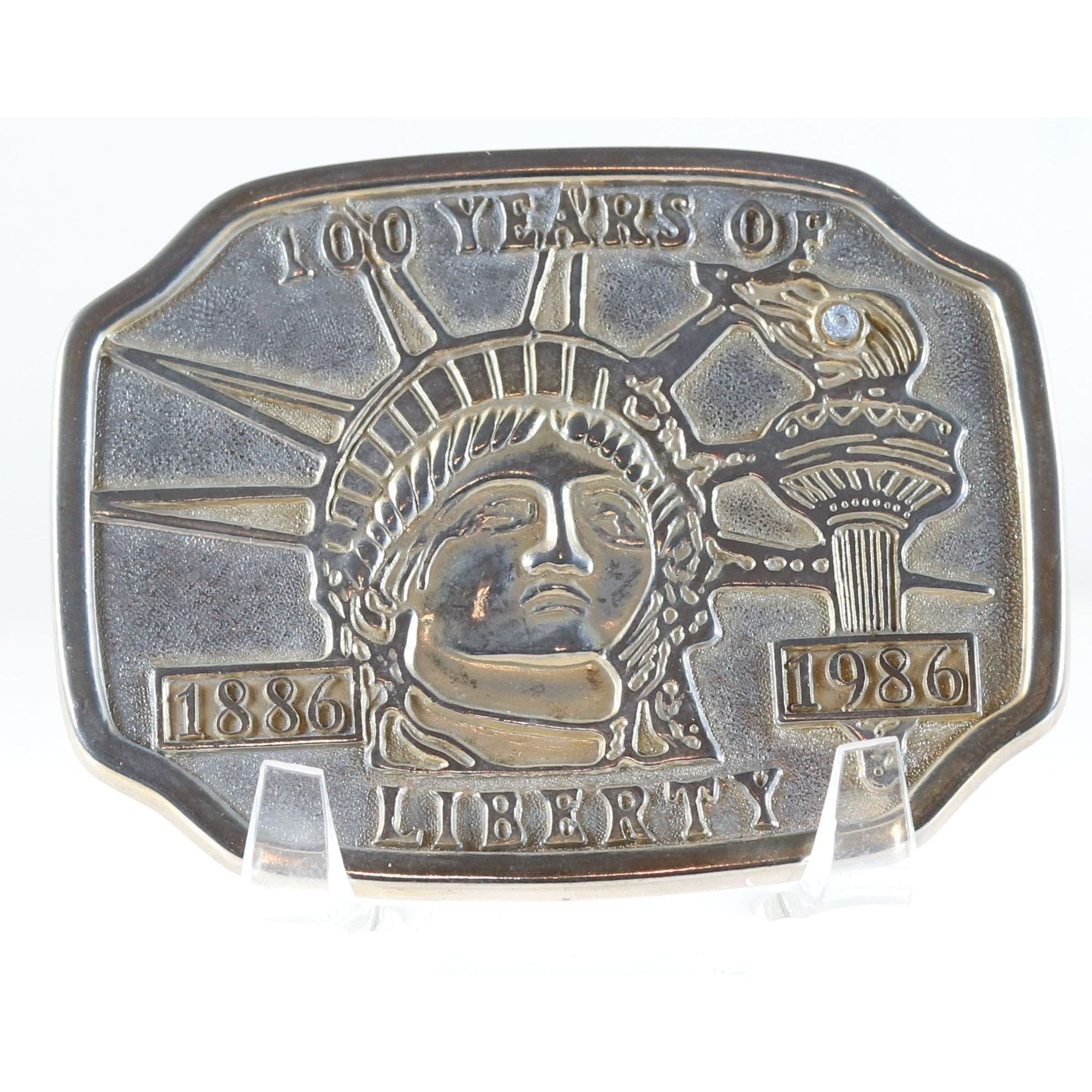 Vintage Belt Buckle 100 Years Of Liberty Statue of Liberty USA 1886 Size ONE SIZE - 1 Thumbnail