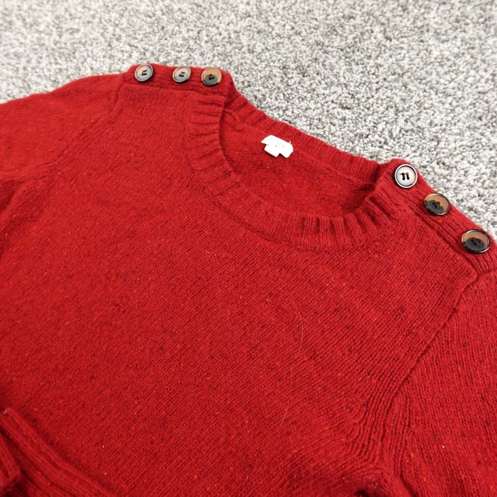 J.Crew J.CREW Sweater Womens XS Red Lambswool Crewneck Knit Cozy Soft Warm Pullover Size XS / US 0-2 / IT 36-38 - 2 Thumbnail
