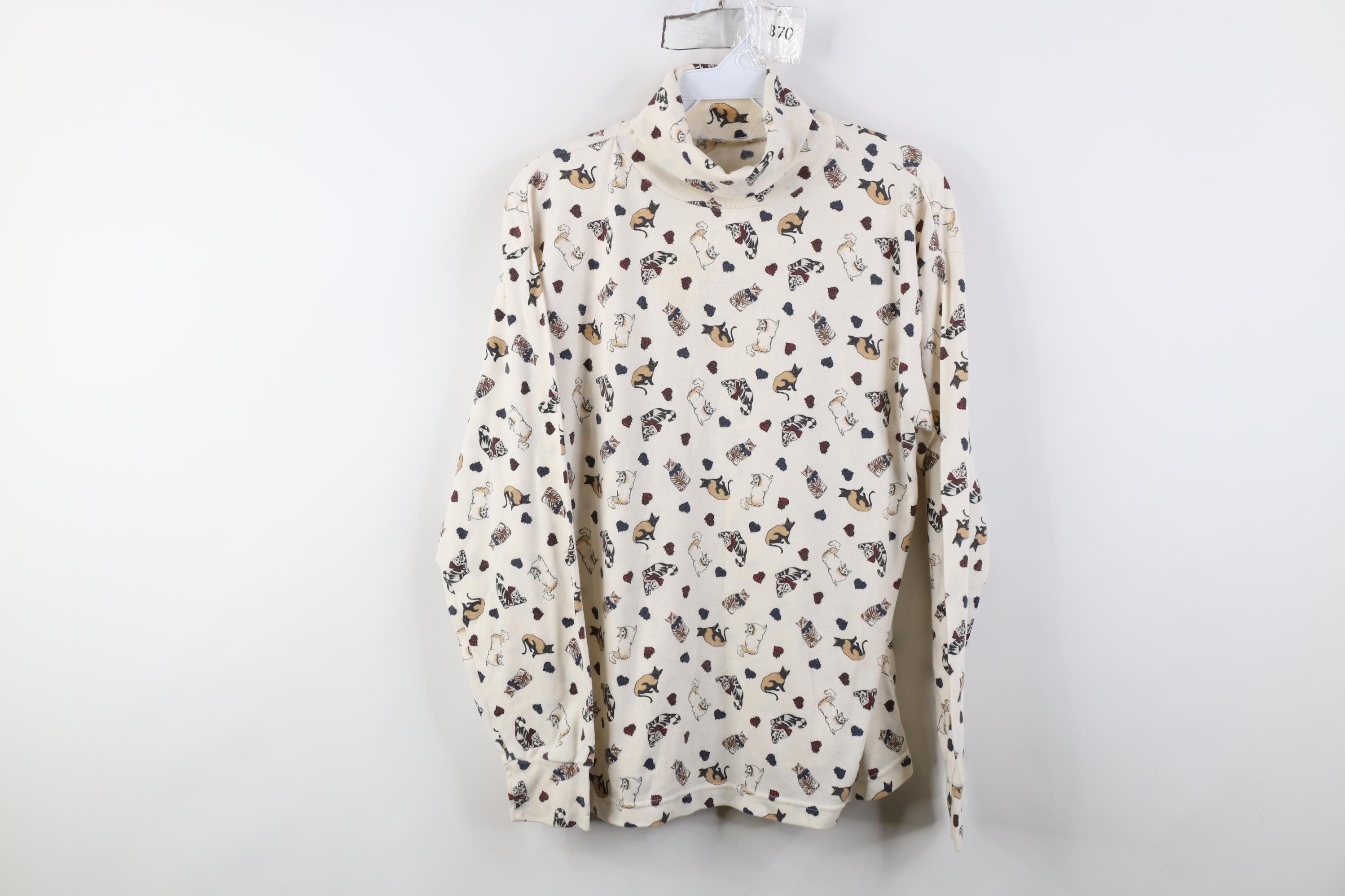 Vintage Vintage 90s Streetwear Cat Kitten All Over Print T-Shirt Size M / US 6-8 / IT 42-44 - 1 Thumbnail