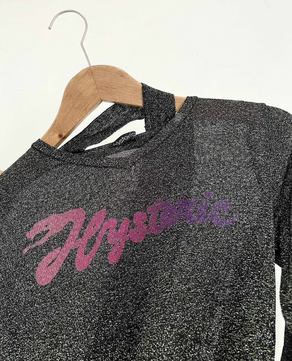Hysteric Glamour TAX FREE 🇺🇸 hysteric glamour glitter sheer logo longsleeve Size S / US 4 / IT 40 - 3 Thumbnail