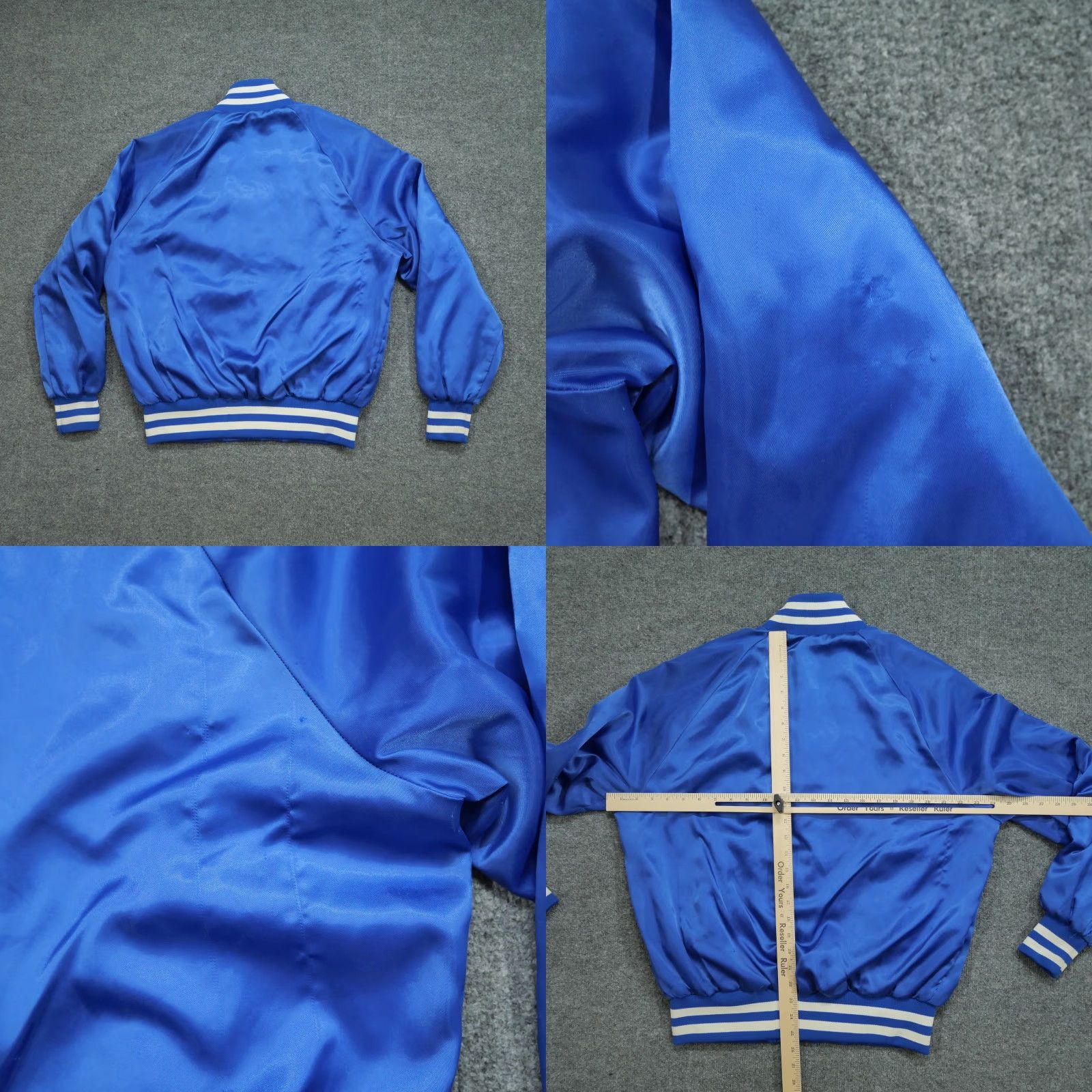 J Brand VINTAGE Soybean Jacket Mens L Blue Satin Proven Performance Bomber 80s Jacket Size US L / EU 52-54 / 3 - 8 Thumbnail