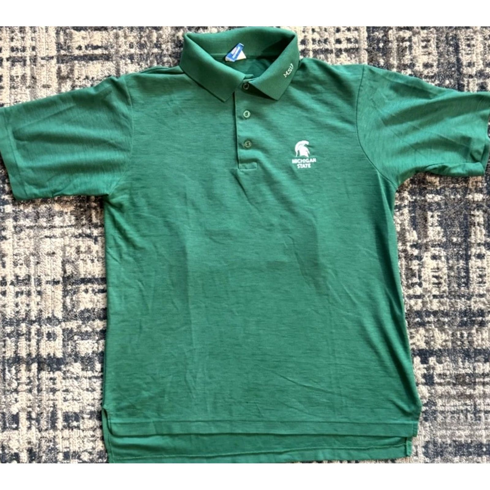 Champion VINTAGE Champion 80s Polo Shirt L Green MSU Spartans Bogart’s Lounge Gentlemen’s Club Mens Size US L / EU 52-54 / 3 - 4 Thumbnail