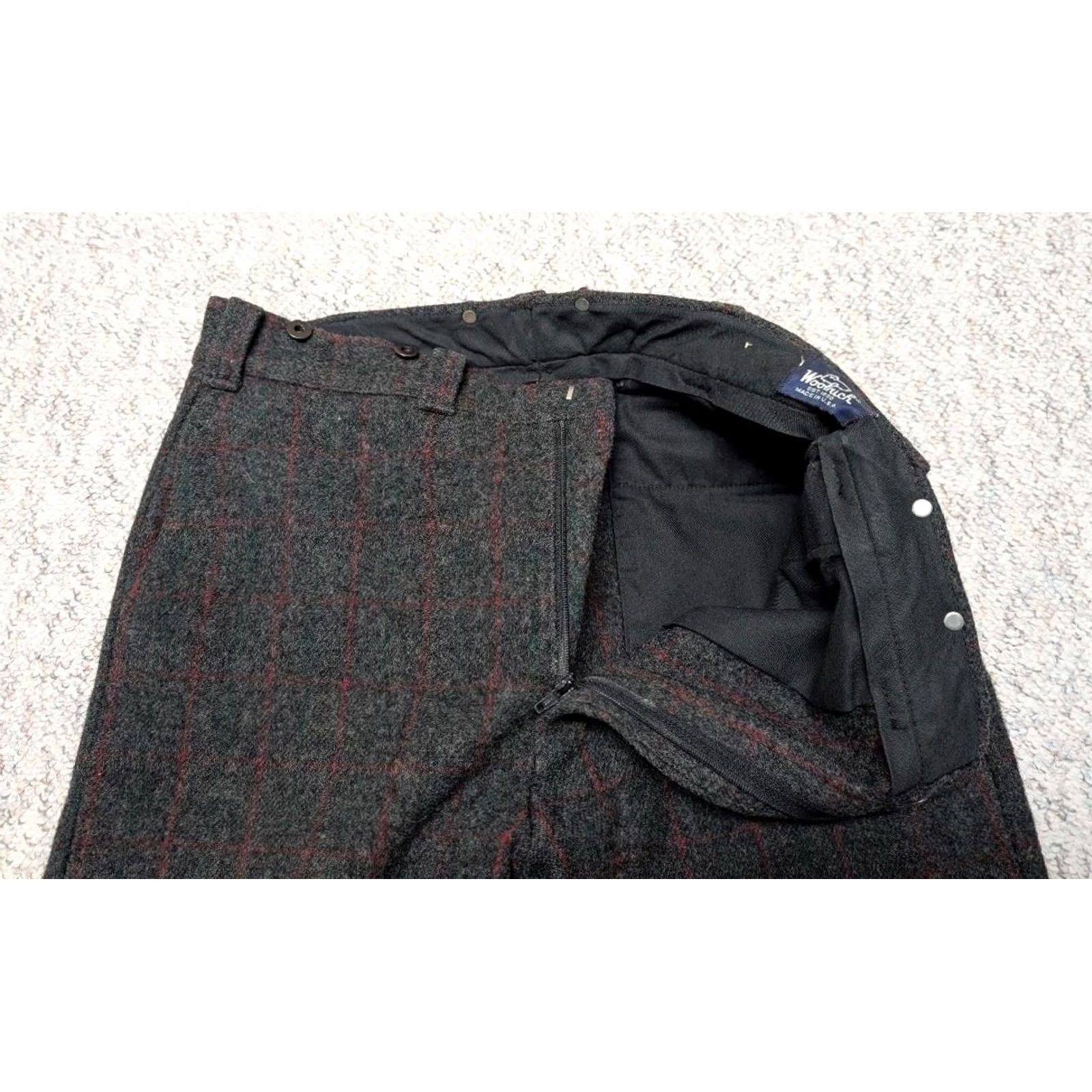 Vintage VINTAGE Woolrich Pants WOOLRICH hunting 38x30 charcoal gray striped Mens Wool - Malone Thick Wool Mens Pants Size US 38 / EU 54 - 5 Thumbnail