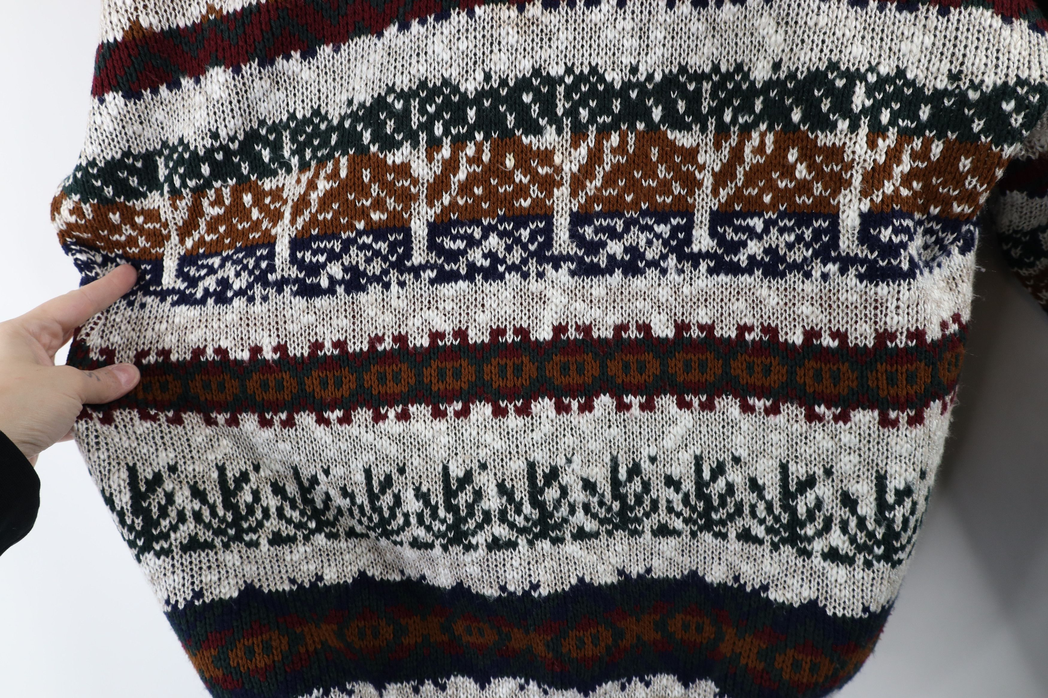 Vintage Vintage 90s Streetwear Fair Isle Knit Crewneck Sweater USA Size US XL / EU 56 / 4 - 7 Thumbnail