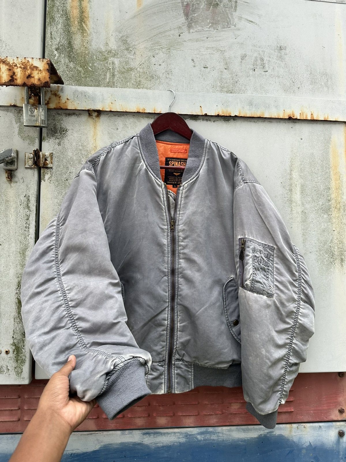 Vintage 🪖Vintage Faded Spinash MA-1 Man Intermediate Bomber Jacket Size US L / EU 52-54 / 3 - 6 Thumbnail