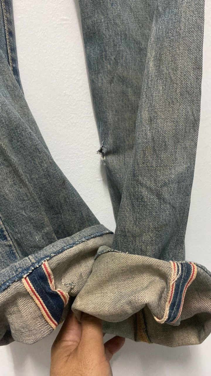 Japanese Brand × Vintage EDWIN DISTRESSED BLUE DENIM PANT Size US 30 / EU 46 - 3 Thumbnail