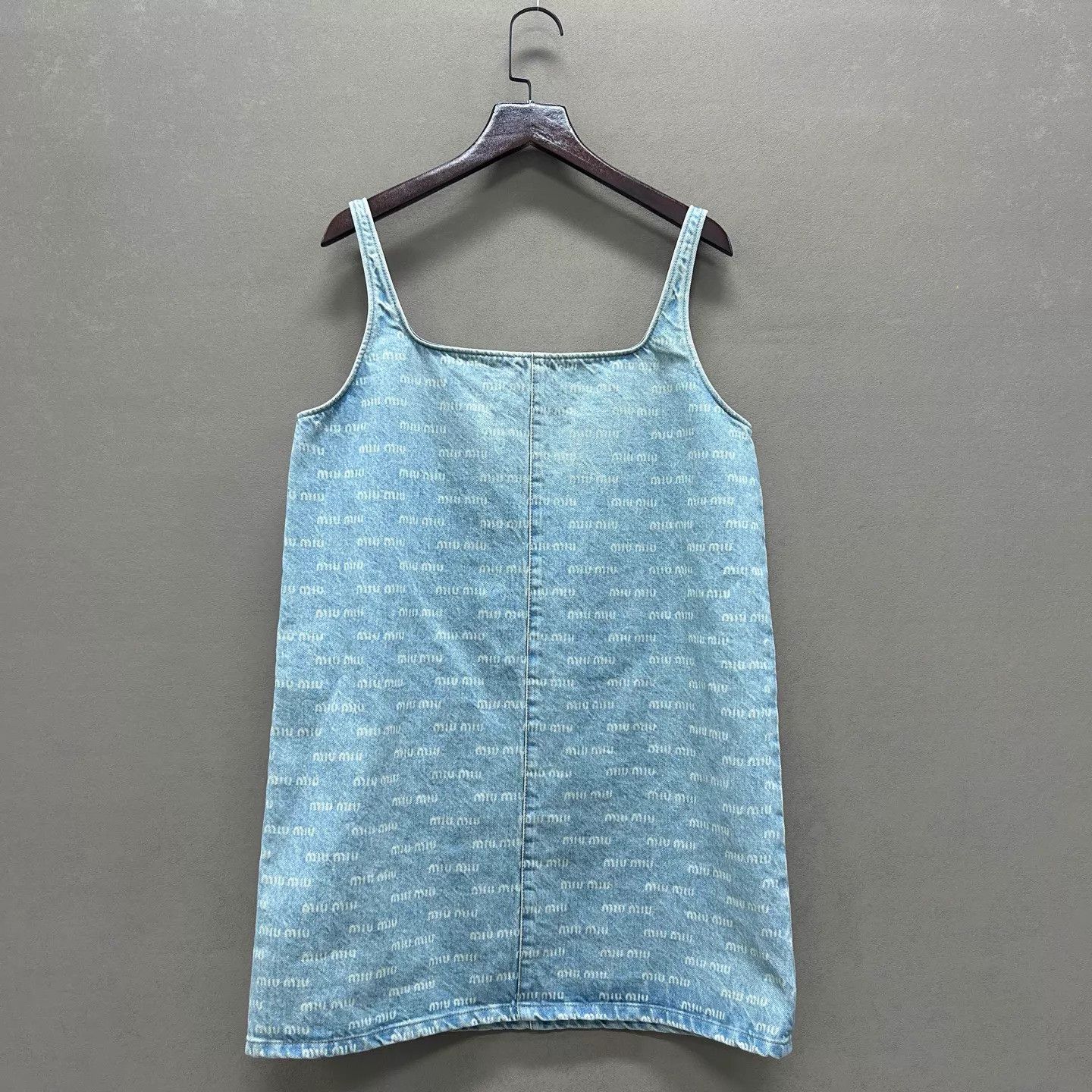 Miu Miu MIU MIU 99 New Denim Logo All Over Pinafore Women's 38 Size XS / US 0-2 / IT 36-38 - 2 Thumbnail