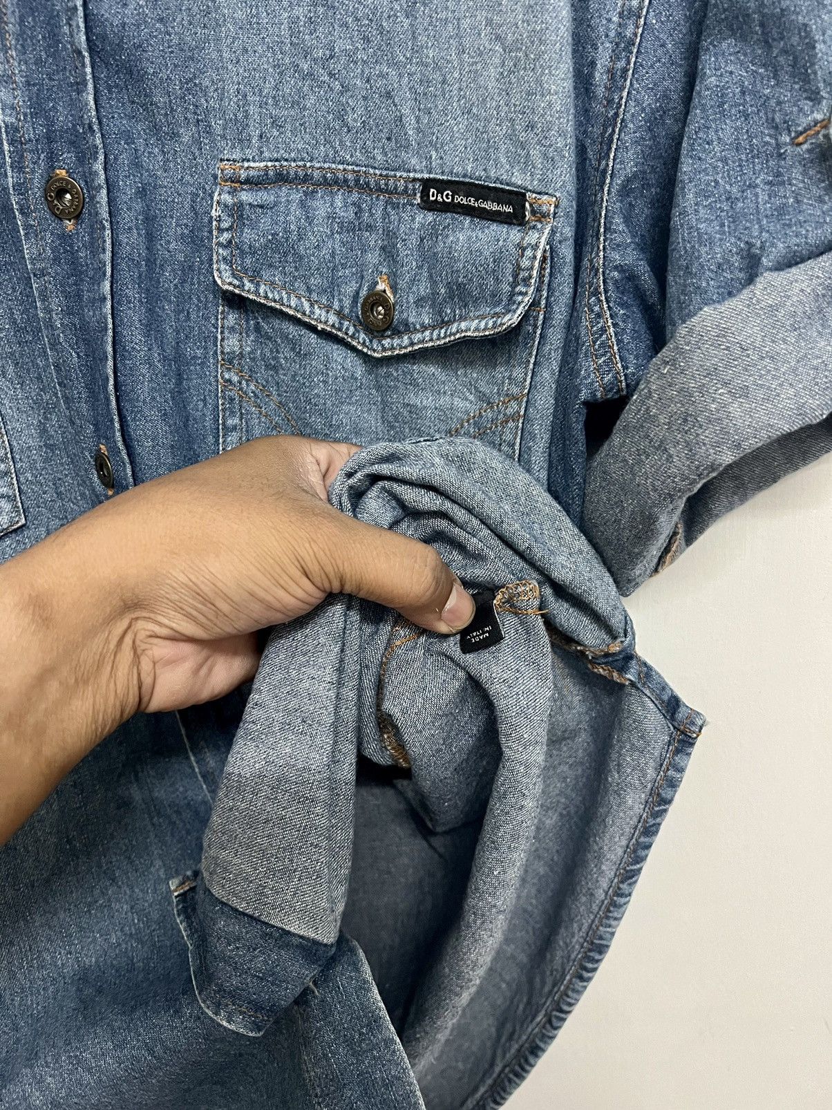 Dolce & Gabbana VINTAGE DOLCE & GABBANA DENIM SHIRT Size US XXL / EU 58 / 5 - 13 Thumbnail