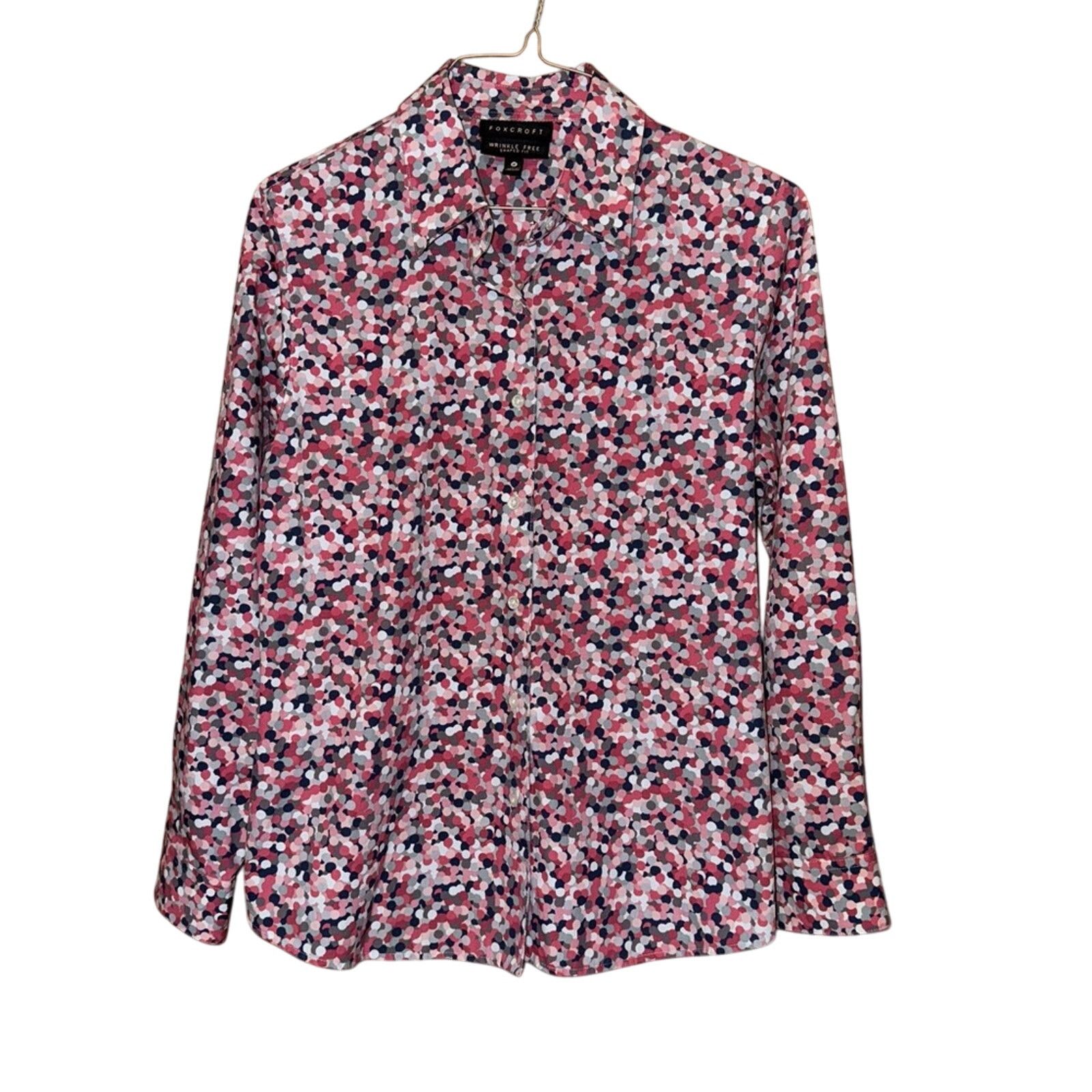 Other Foxcroft Pink Patterned Women's Shirt 6P Size M / US 6-8 / IT 42-44 - 1 Thumbnail