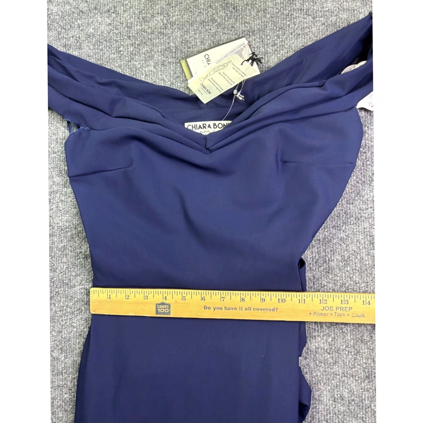 Vintage Chiara Boni La Petite Robe Gown Womens 8 Navy Blue Radoslava Off the Shoulder Long Maxi Cocktail Formal Size ONE SIZE - 6 Thumbnail