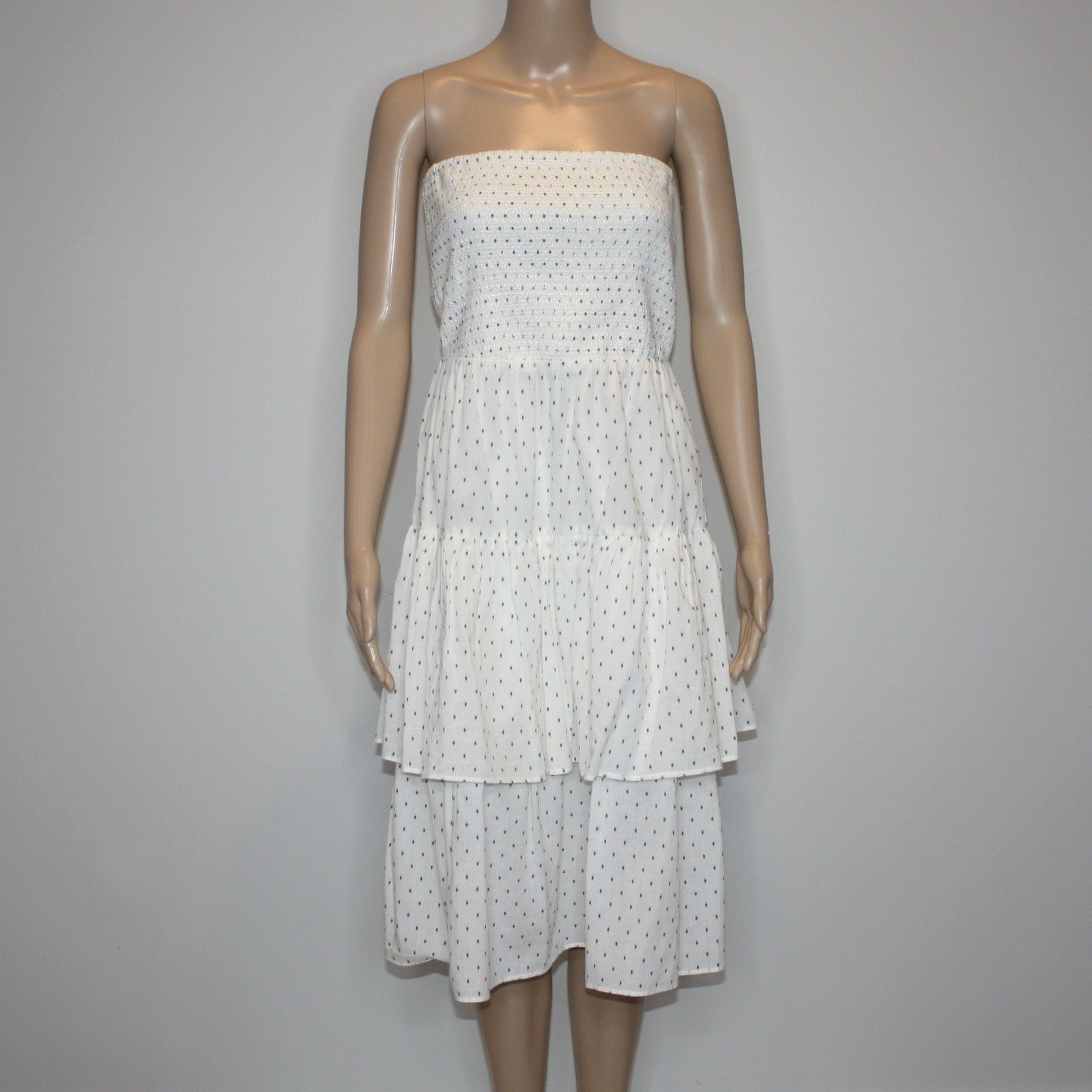 H&M Strapless Flounced Polka Dot Dress in White size US 12 NWT Size XL / US 12-14 / IT 48-50 - 5 Thumbnail
