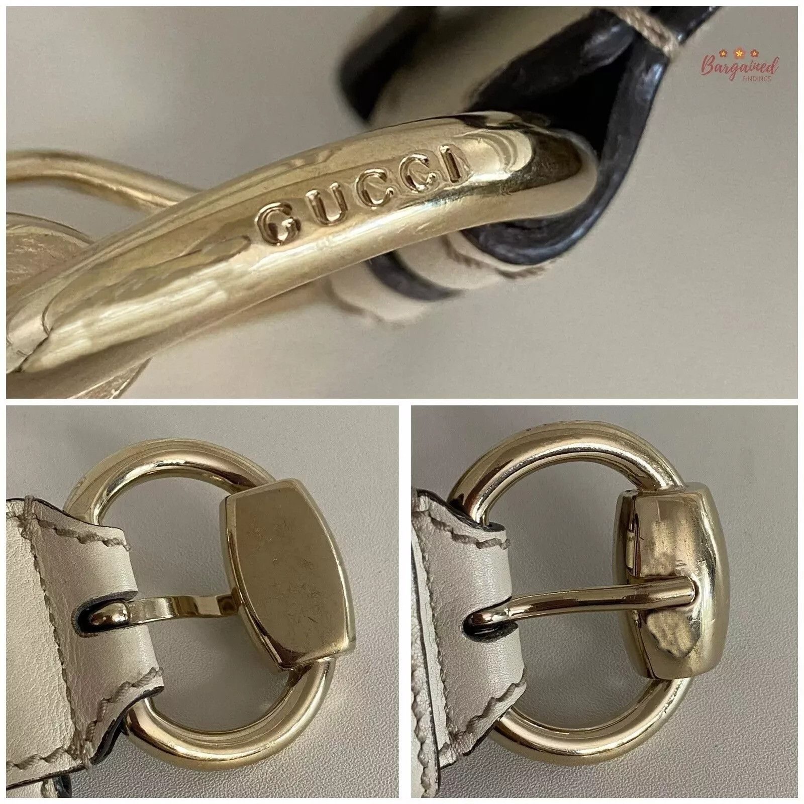 Gucci Gucci Brown Monogram Canvas Leather Gold Horsebit Ring Belt Size 32 - 3 Thumbnail