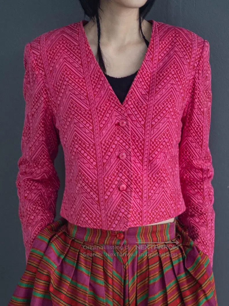 Kenzo Kenzo Pink embossed embroidery jacket Size M / US 6-8 / IT 42-44 - 4 Thumbnail