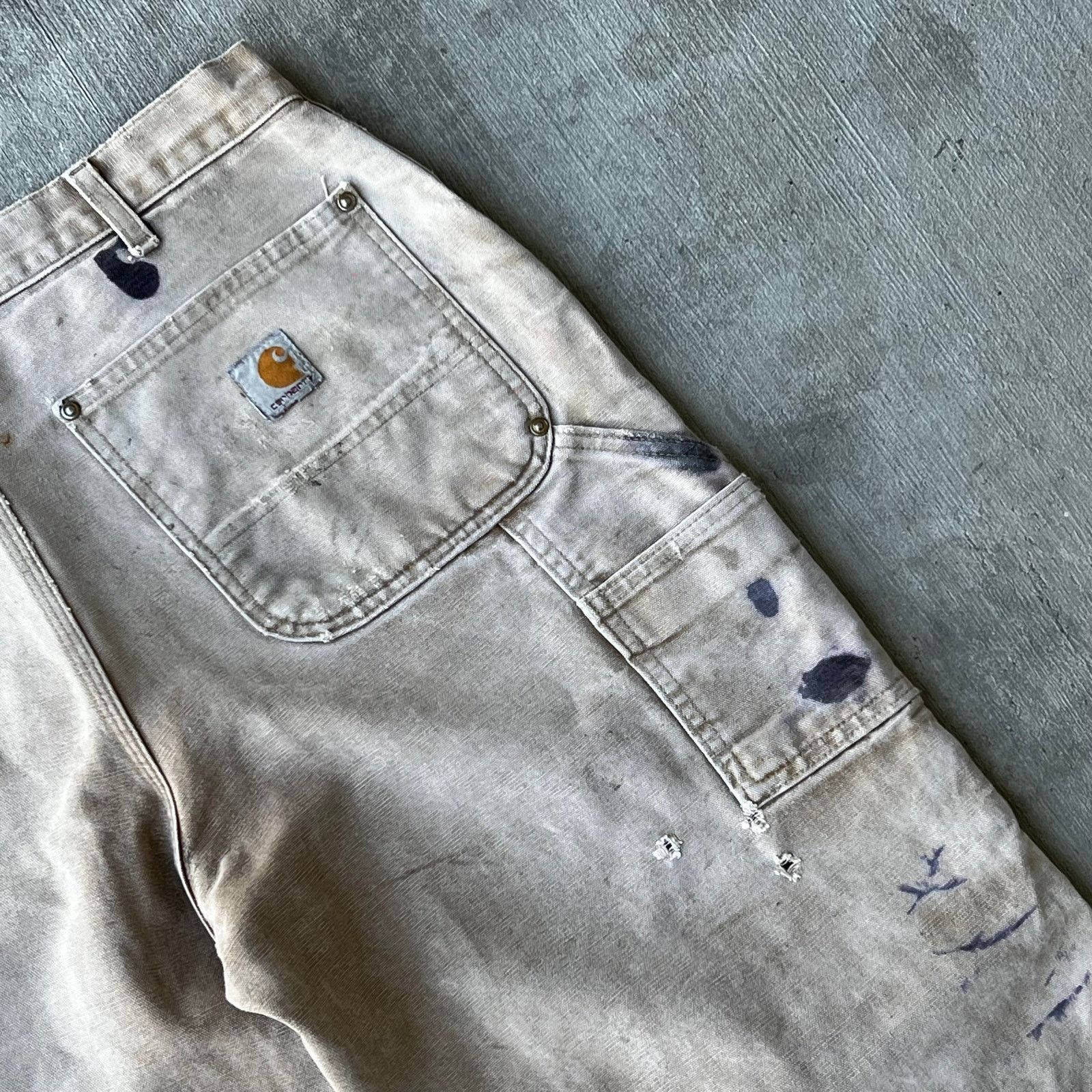 Carhartt × Vintage Carhartt faded brown double knee work wear carpenter pants Size US 33 - 11 Thumbnail