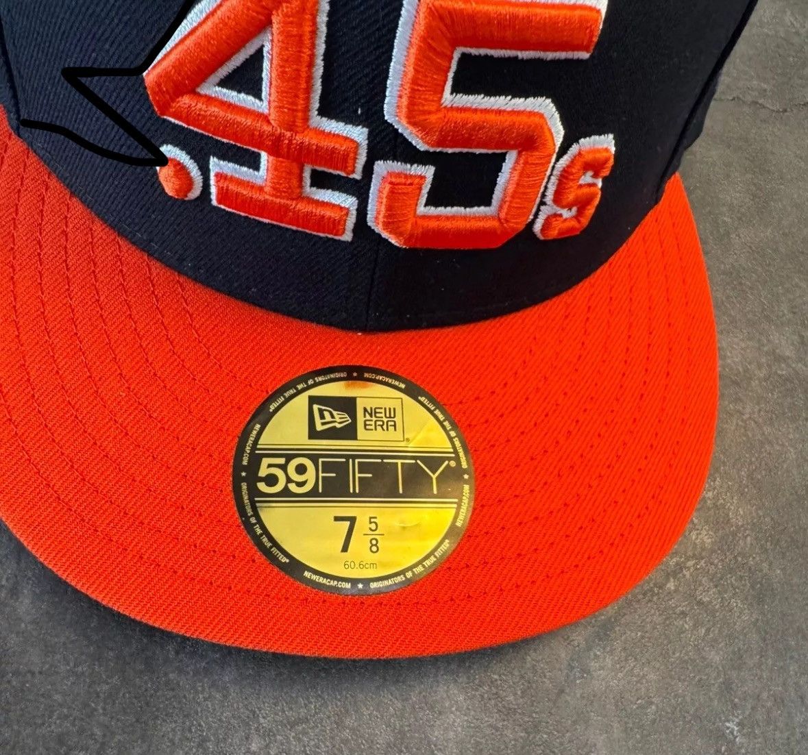 New Era New Era Houston Astros 45's Hat 7 5/8 Size ONE SIZE - 2 Thumbnail