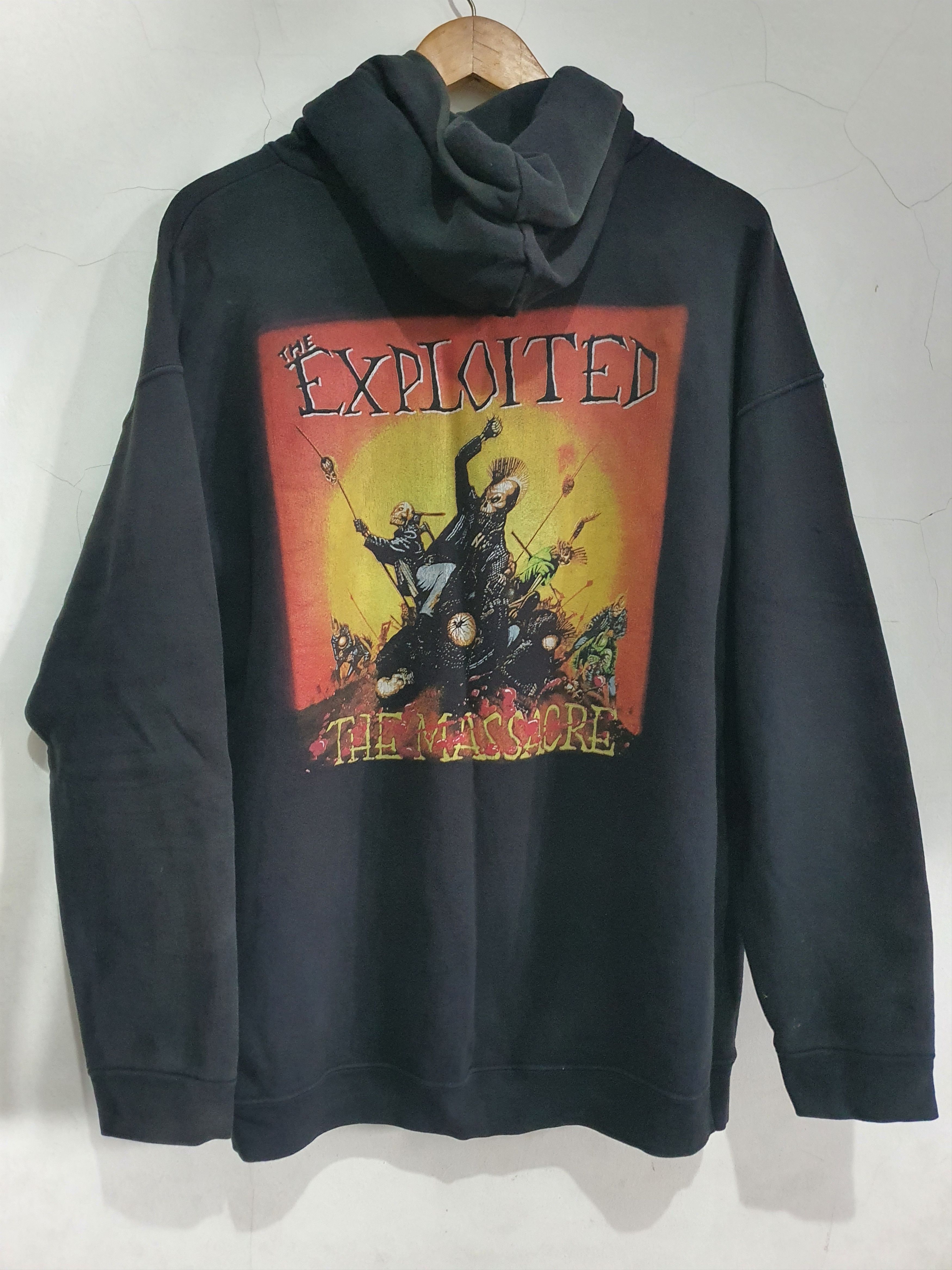 image of Band Tees x Rock Tees Vintage Zipper Hoodie The Exploited XL in Black, Men's