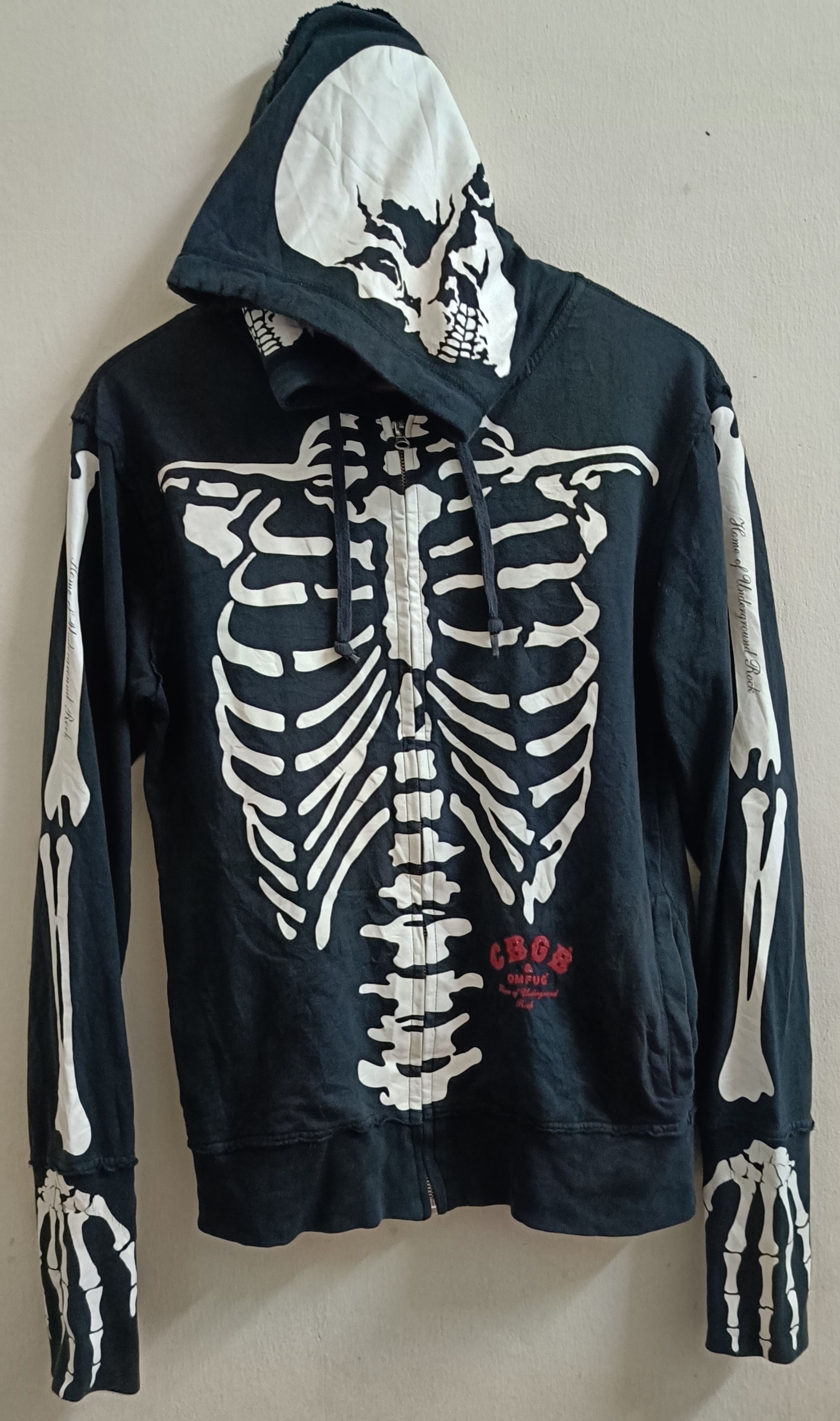 image of Kapital x Vintage Hoodie Skeletons Cbgb in Black, Men's (Size Large)