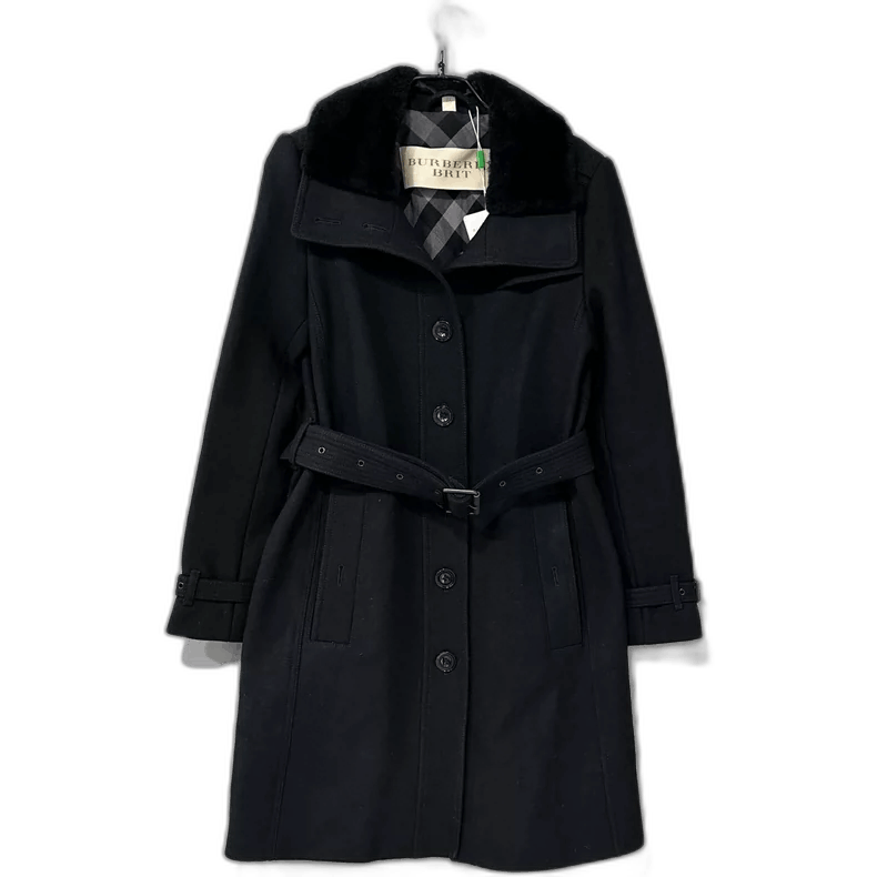 Black Wool Coat by Burberry