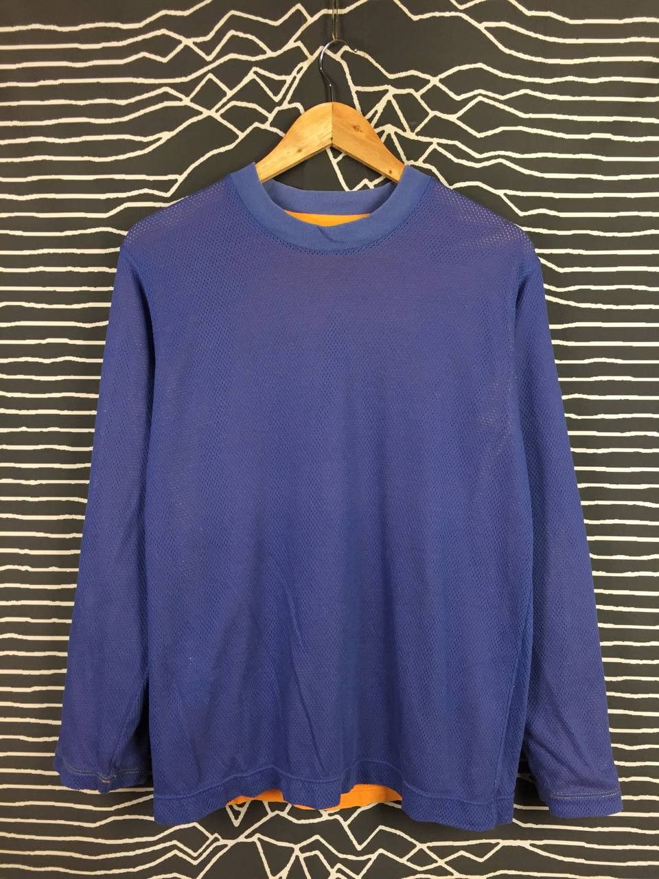 Adidas Adidas Reversible Long Sleeve Orange Blue Mesh Retro Tee Size US L / EU 52-54 / 3 - 7 Thumbnail