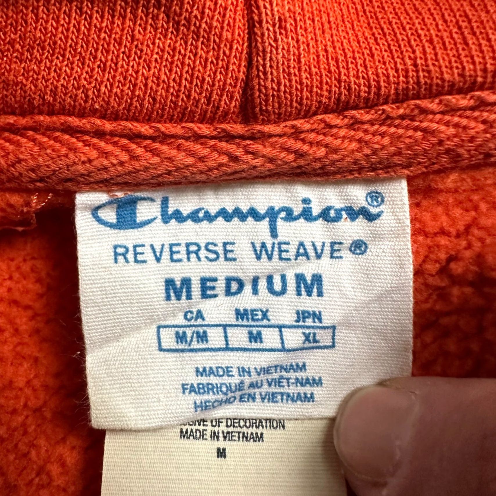 Champion Champion Sweatshirt Womens M Orange Pullover with Pockets Reverse Weave Size M / US 6-8 / IT 42-44 - 3 Thumbnail