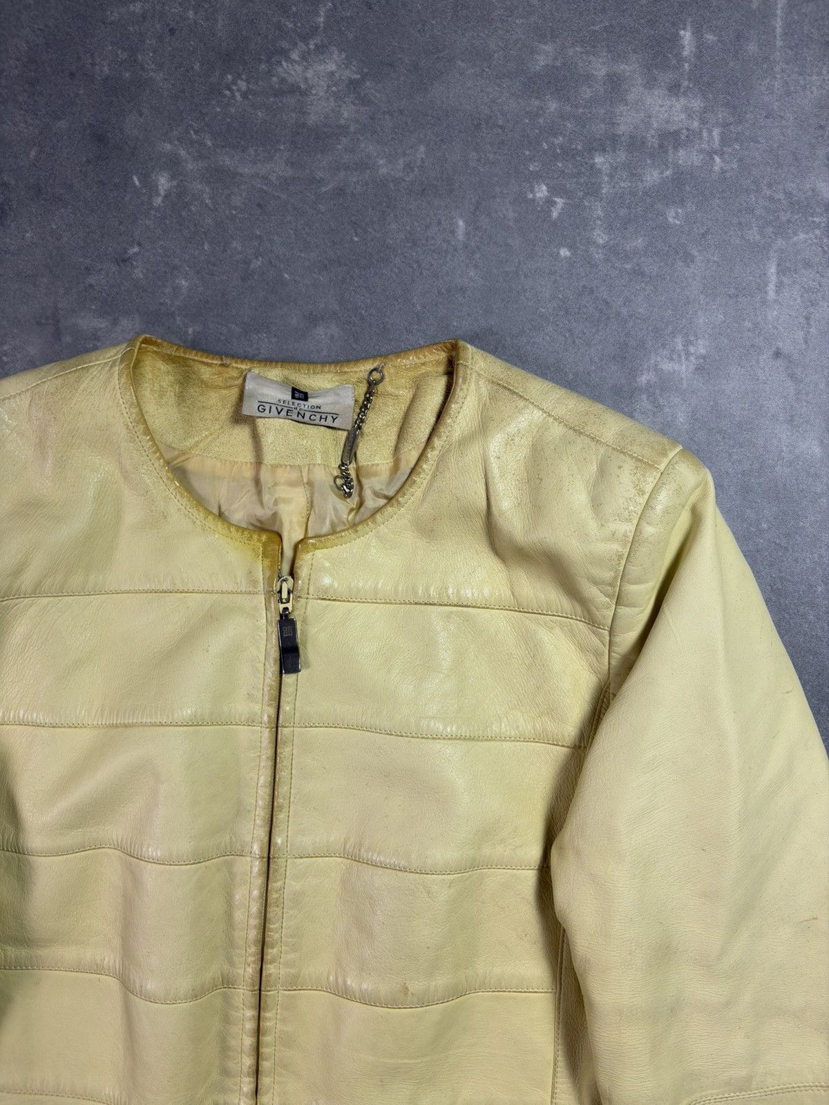 Givenchy 90s Distressed Faded Givenchy Napoleon Leather Jacket 40 Size L / US 10 / IT 46 - 6 Thumbnail