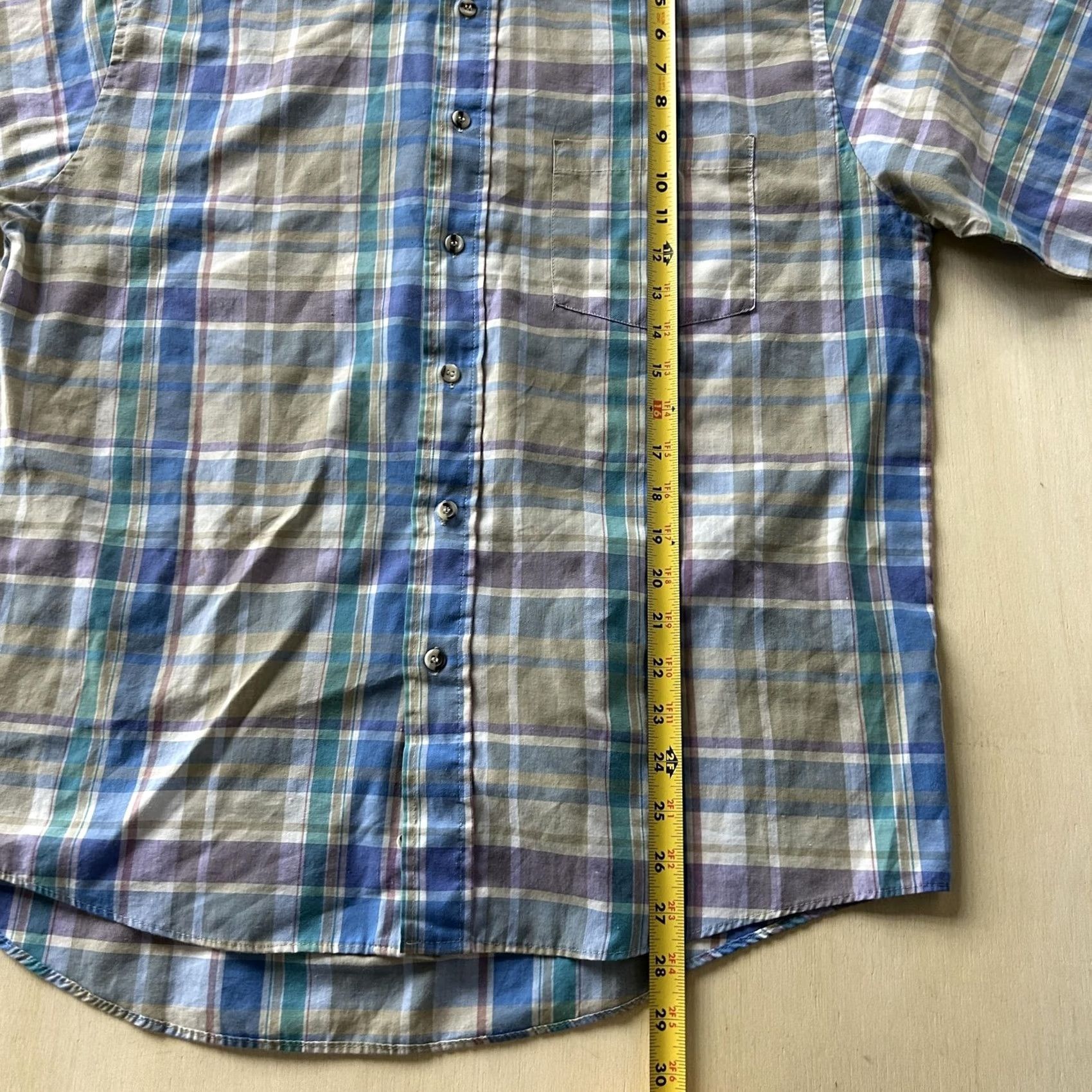 Vintage VINTAGE Wentworth Shirt Mens M Blue Plaid Short Sleeve Button Up Hong Kong Size US M / EU 48-50 / 2 - 5 Thumbnail