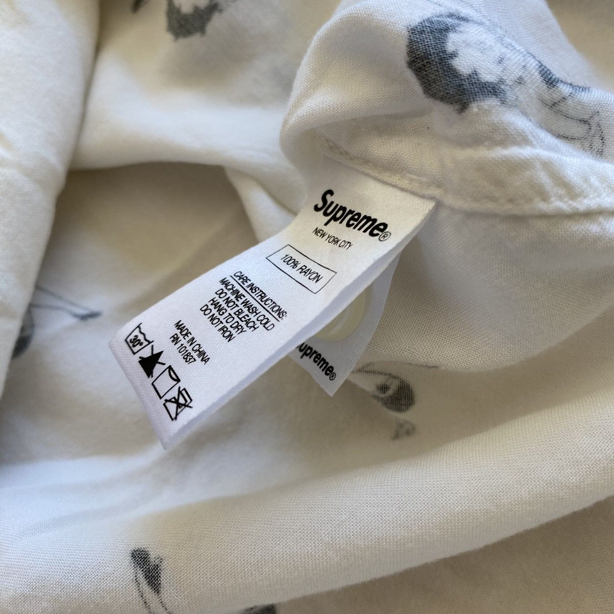 Supreme Supreme Betty Boop Rayon Button Up Shirt White 2016 Size US M / EU 48-50 / 2 - 6 Thumbnail
