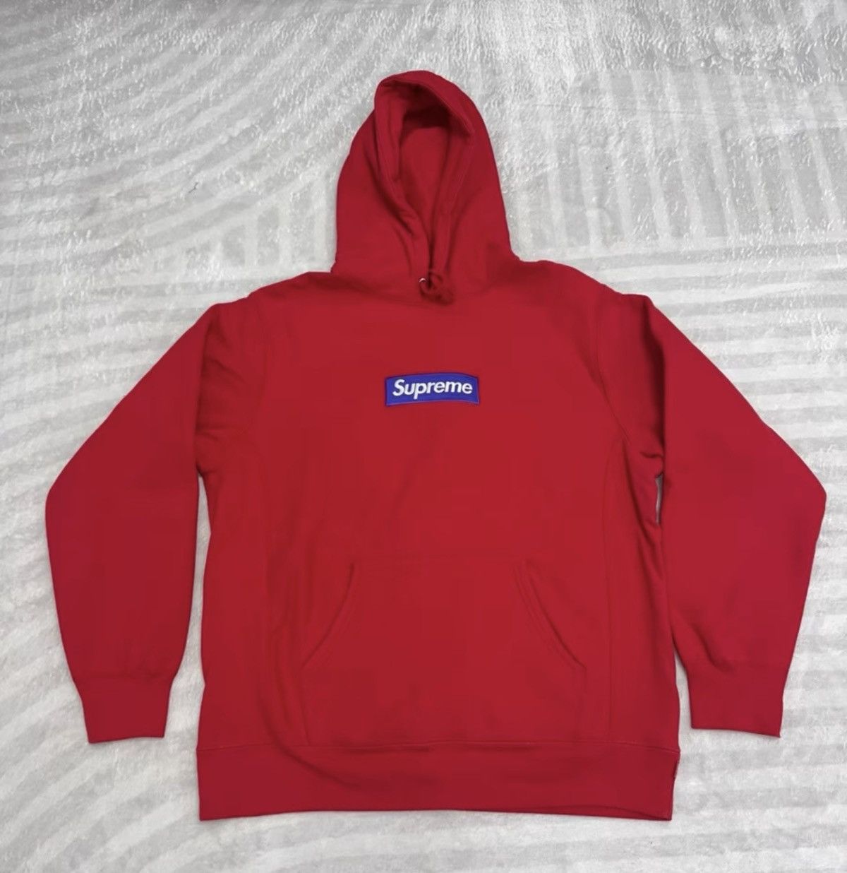 Kaws × Supreme Supreme x KAWS Box Logo Hoodie Red XL | Grailed