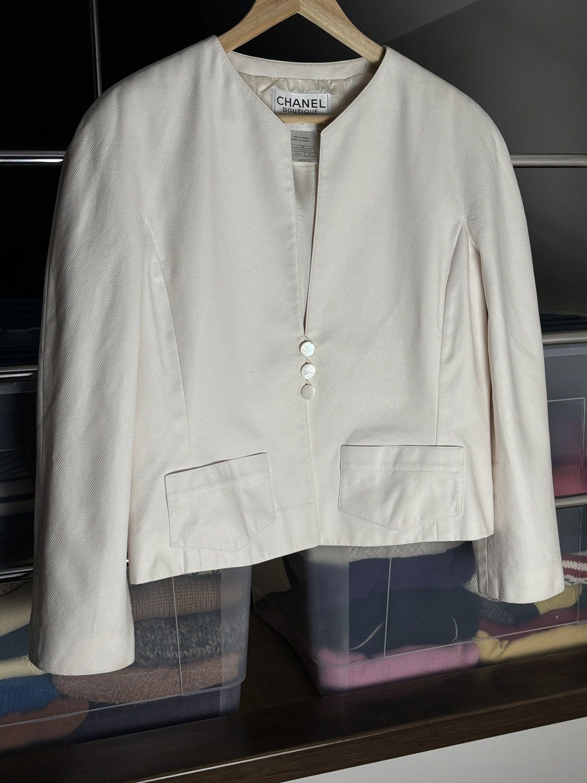 Chanel 90s Chanel Blazer Archive Cotton Silk Vintage Jacket Size M / US 6-8 / IT 42-44 - 2 Thumbnail