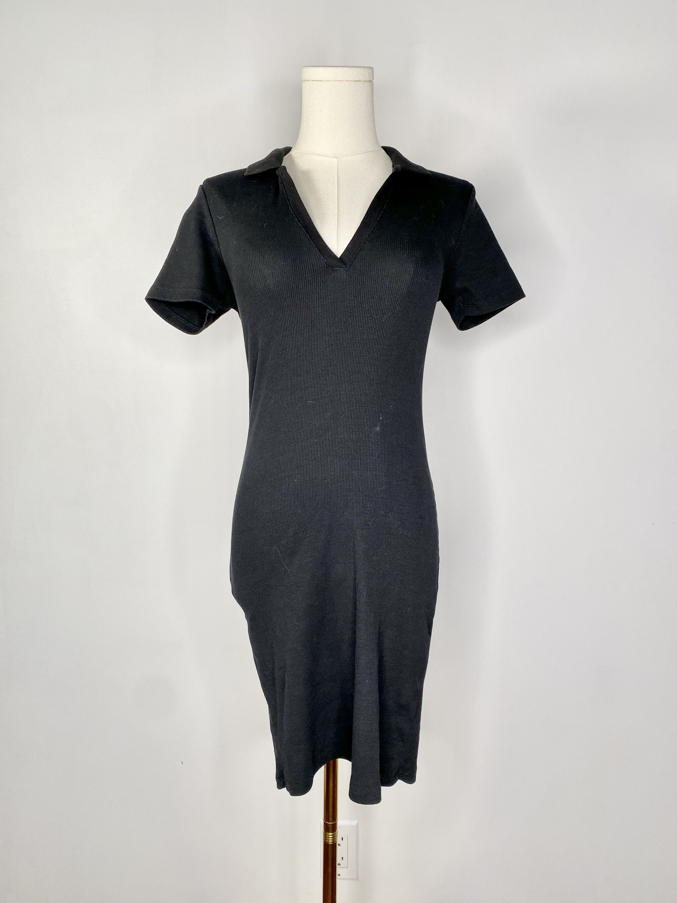 Zara Zara - Black Knit Polo Dress Size M / US 6-8 / IT 42-44 - 1 Thumbnail