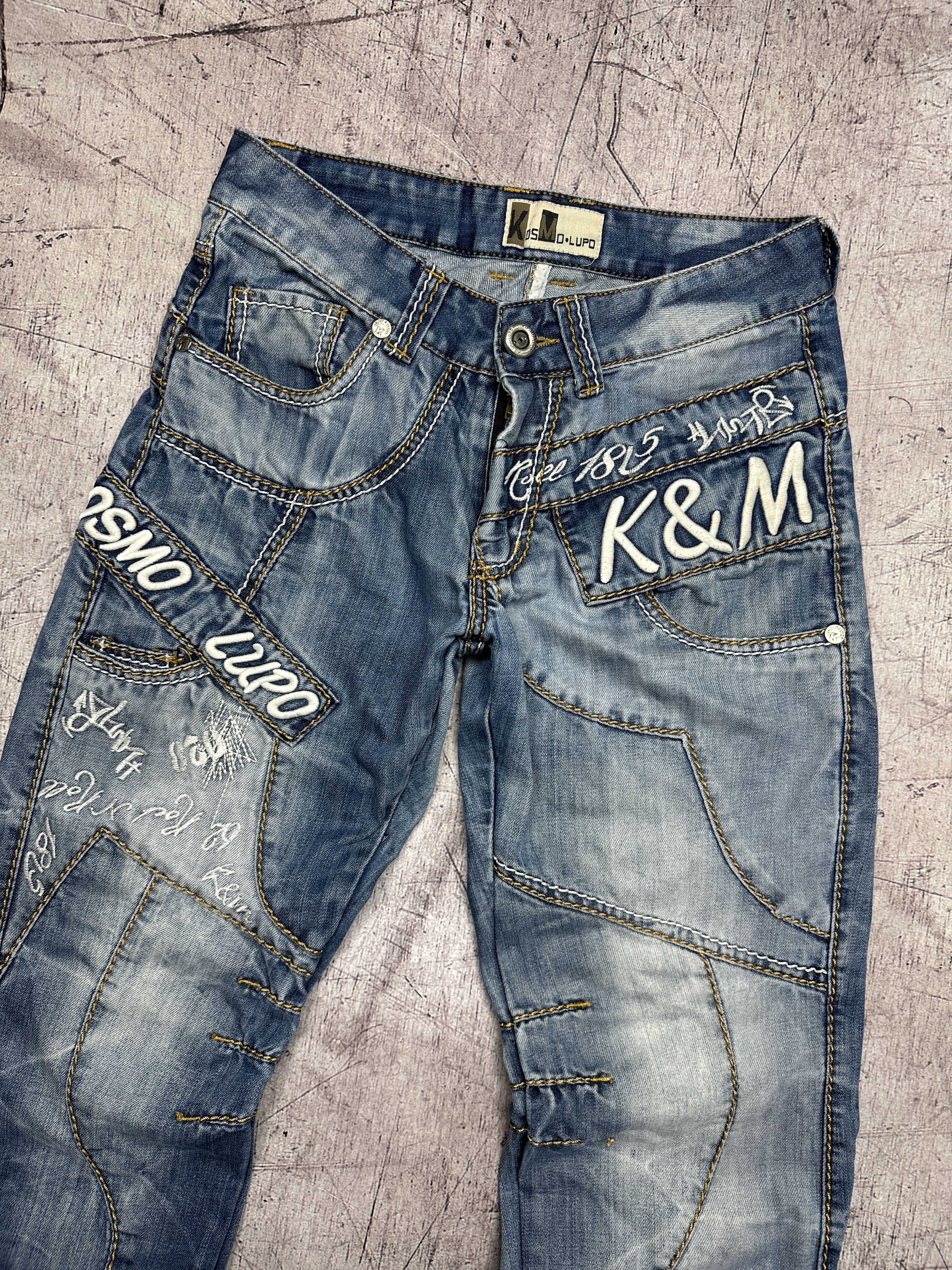 Japanese Brand × Vintage K&M Kosmo Lupo Vintage Mens Denim Pants Jeans Size US 29 - 2 Thumbnail