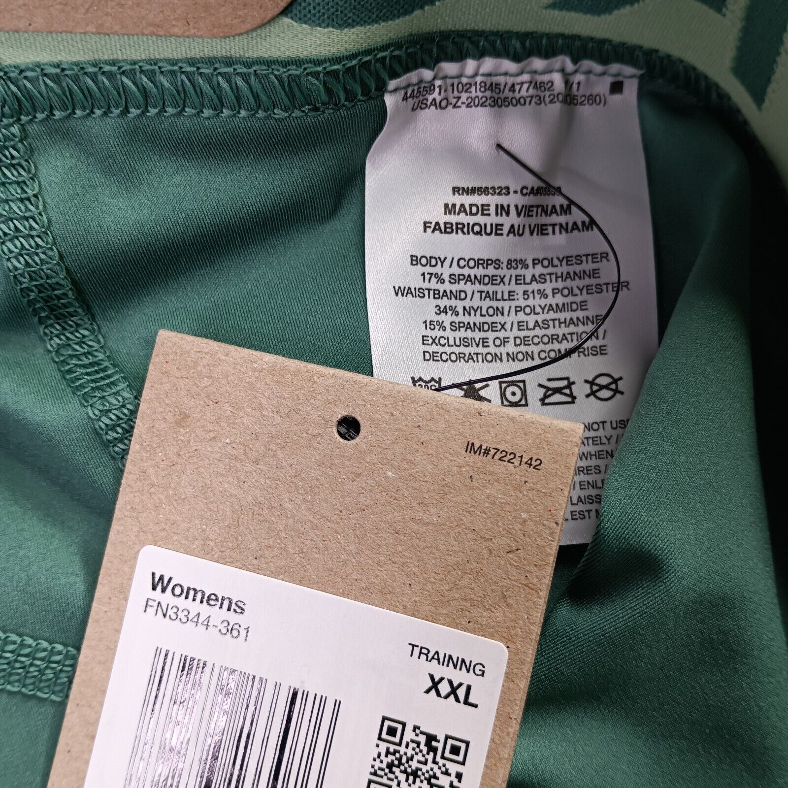 Nike Women's Size 2XL Nike Pro 3" Shorts Green Workout Biker Dri Size 38" / US 16 / IT 52 - 3 Thumbnail
