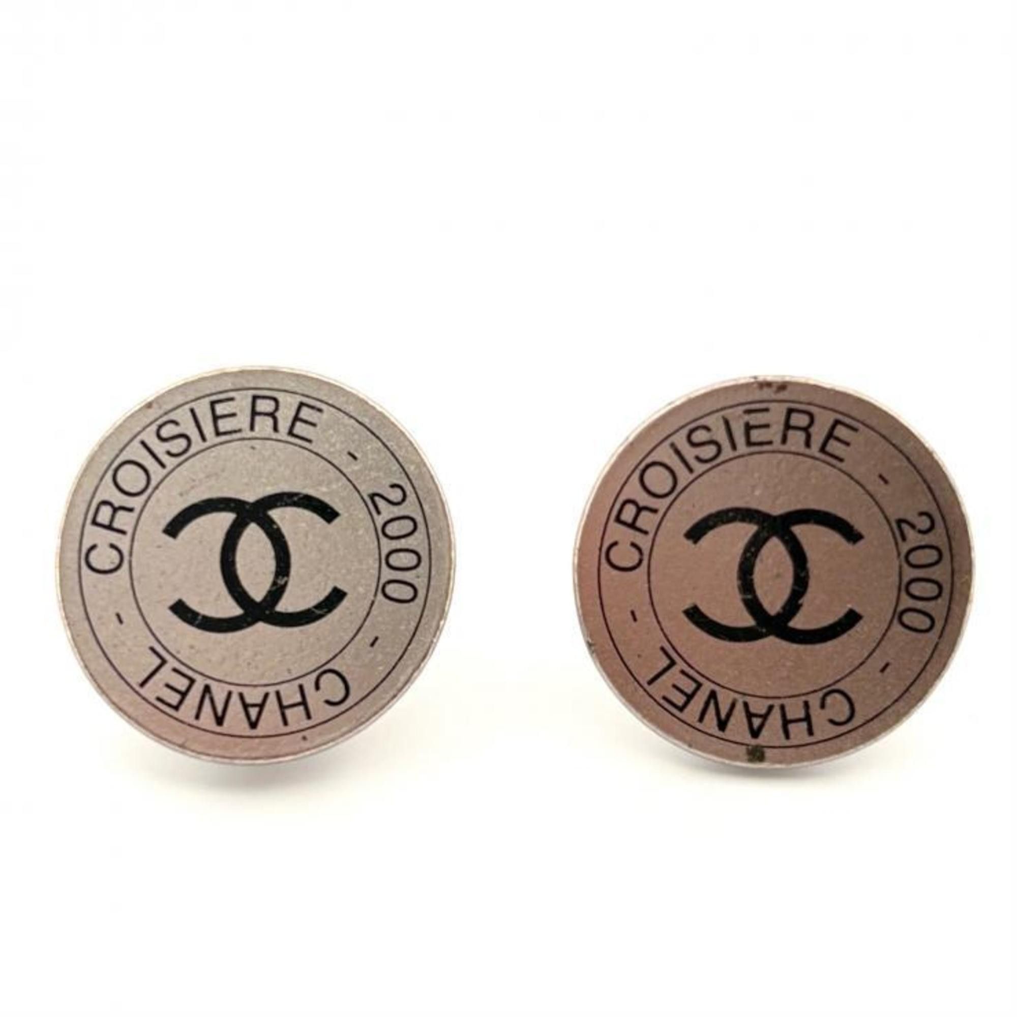 Chanel CHANEL Coco Mark Cruise 00C Silver Plated 2000 CC Earrings WS3360 Size ONE SIZE - 1 Thumbnail