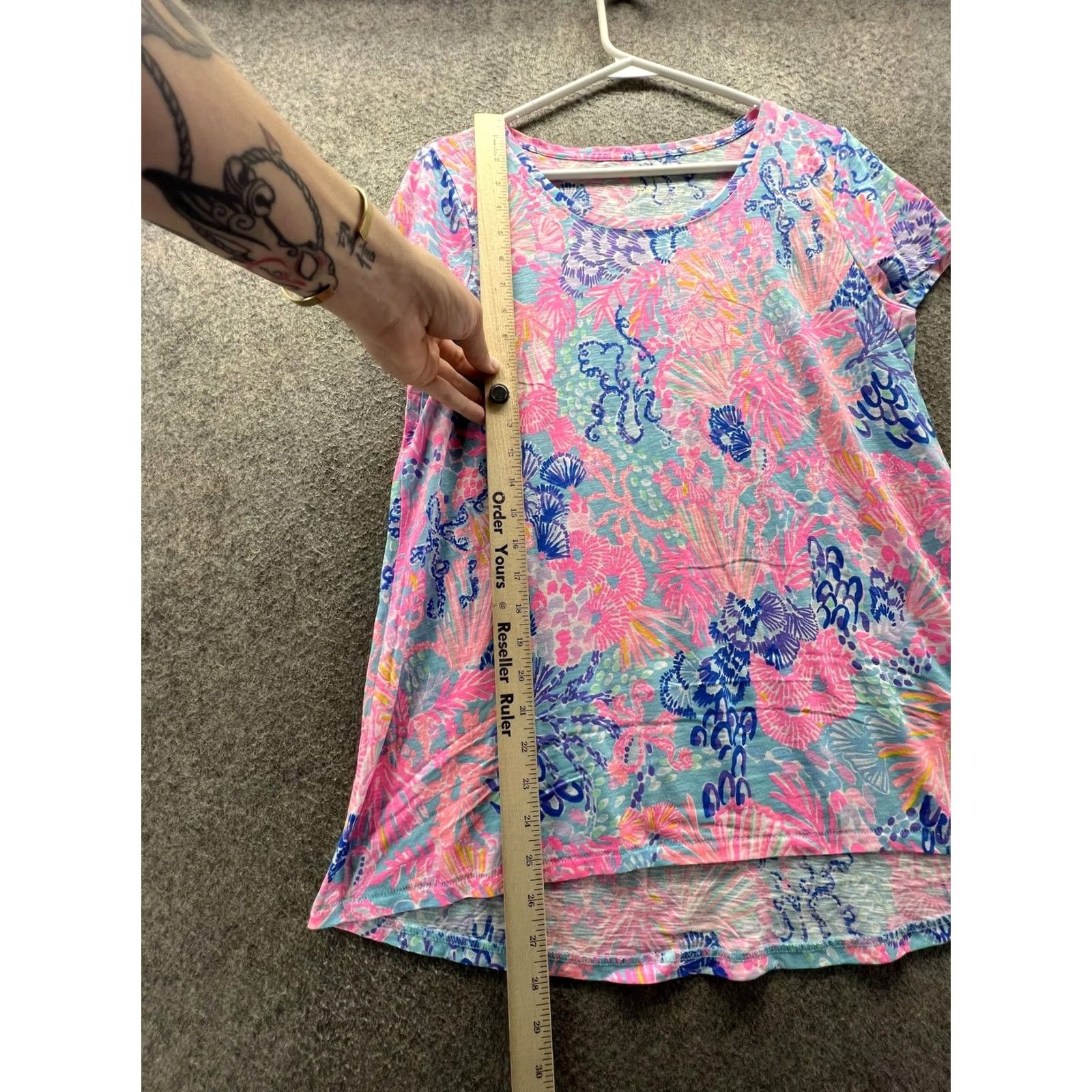 Lilly Pulitzer Lilly Pulitzer Shirt Womens M Multicolor Scoop Neck Short Sleeve Floral Top Size M / US 6-8 / IT 42-44 - 3 Thumbnail