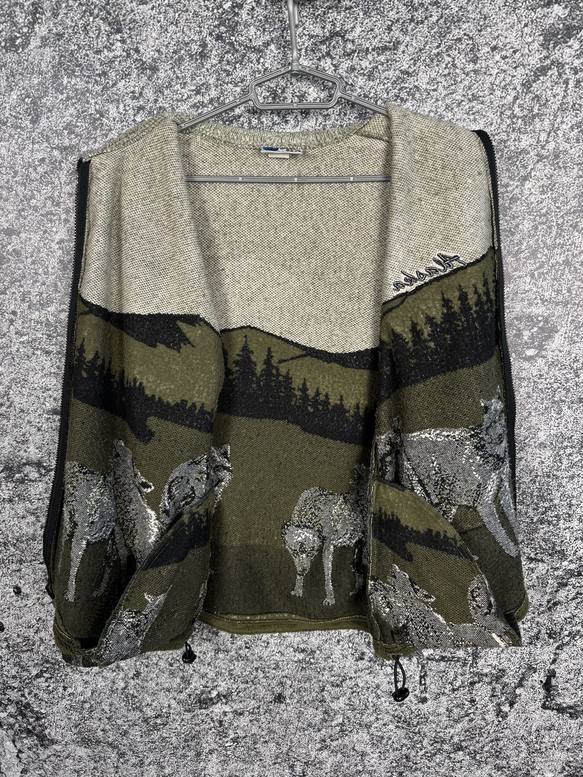 Vintage Ocean Fast Full Zip Fleece Hoodie Alaska Wolf Nature Sherpa Size US M / EU 48-50 / 2 - 8 Thumbnail