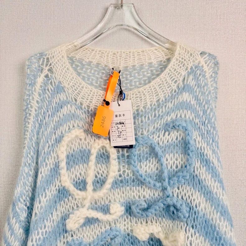 Loewe Loewe Marine blue and white striped sweater Size S / US 4 / IT 40 - 2 Thumbnail