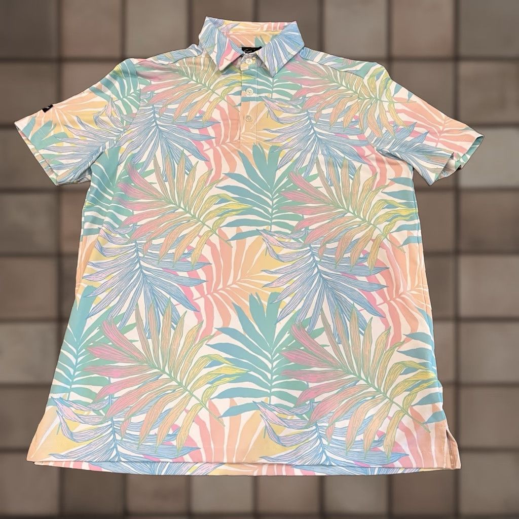 Vintage Sunday Swagger Shirt Mens Size Small Blue Floral Polo Stretch Golf Short Sleeve Size US S / EU 44-46 / 1 - 1 Thumbnail