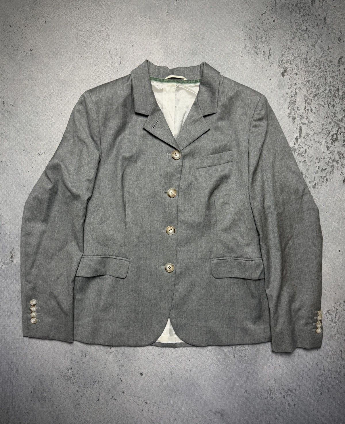 Luciano Barbera Luciano Barbera Womens Wool Casual Blazer Made In Italy Lux Size L / US 10 / IT 46 - 1 Thumbnail