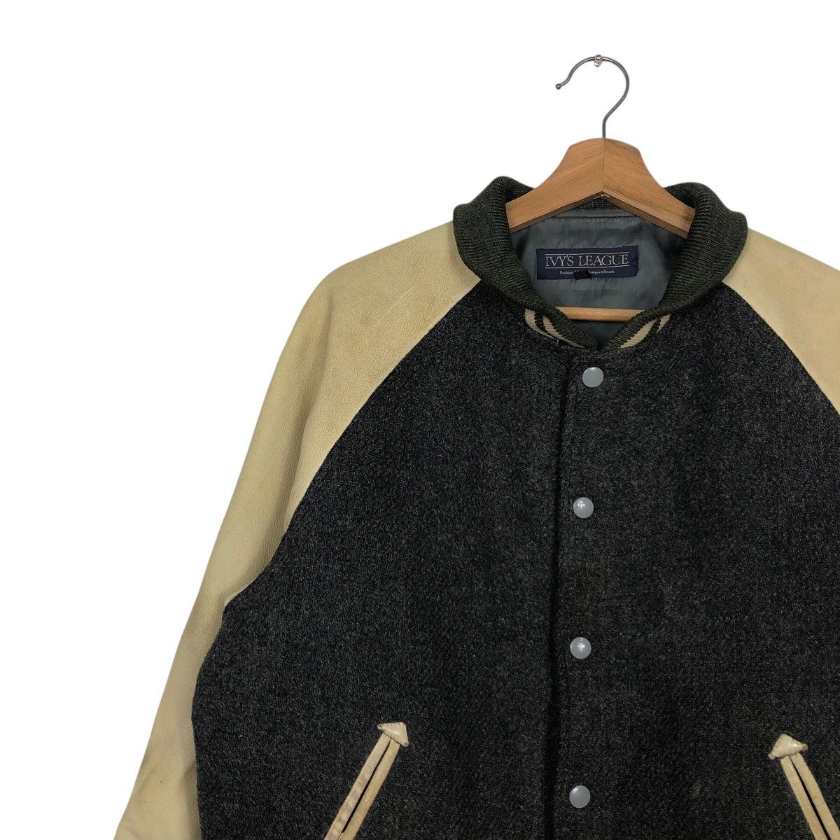 Japanese Brand 📌Vintage Bomber Leather Jacket Ivy's League Issey Miyake Size US L / EU 52-54 / 3 - 8 Thumbnail
