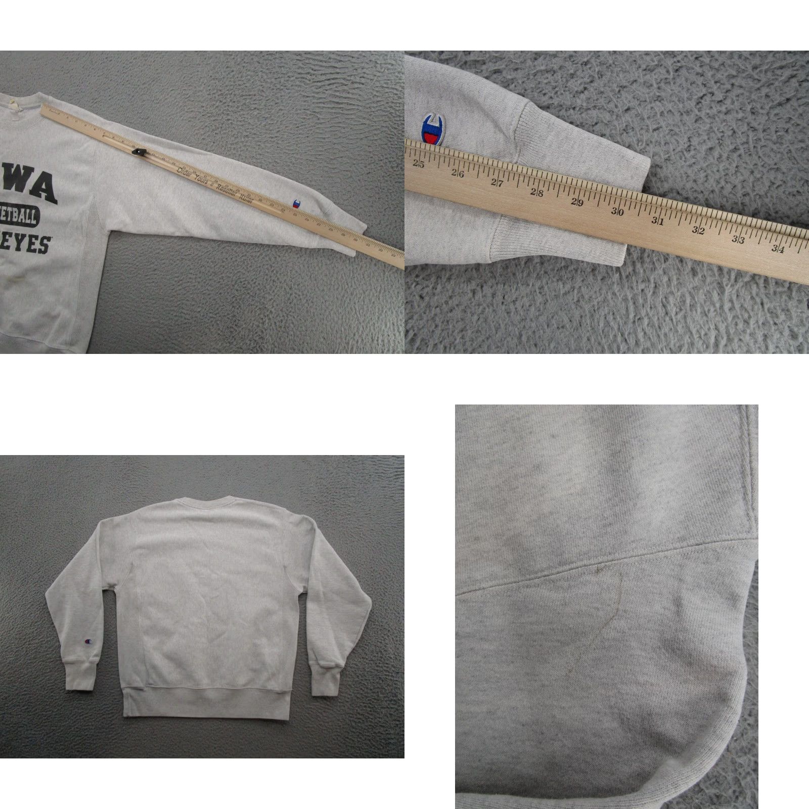 Champion VINTAGE Iowa Hawkeyes Basketball Reverse Weave Gray Sweatshirt M Men Size M Pullover Reversible Sports Size US M / EU 48-50 / 2 - 8 Thumbnail