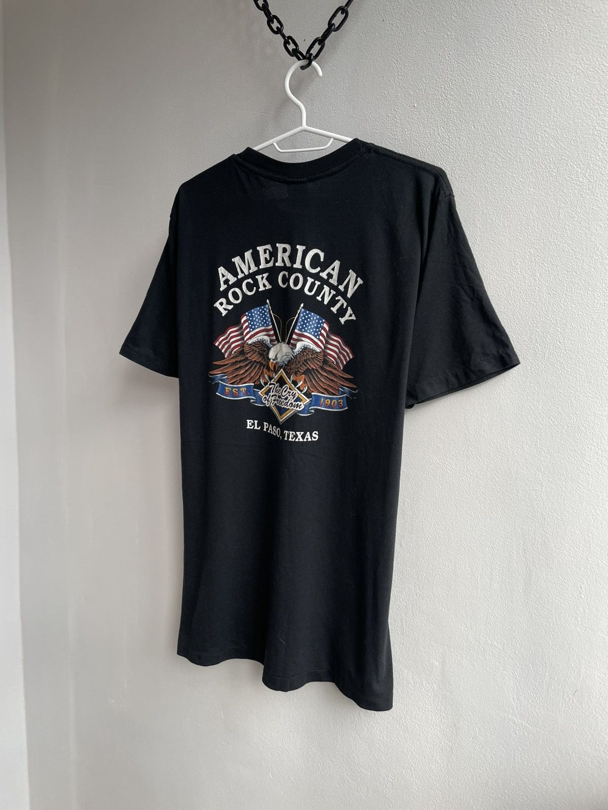 Vintage 3D EMBLEM 1990 1991 90s ROCK EAGLE BORN FREE T Shirt Tee Size US L / EU 52-54 / 3 - 11 Thumbnail