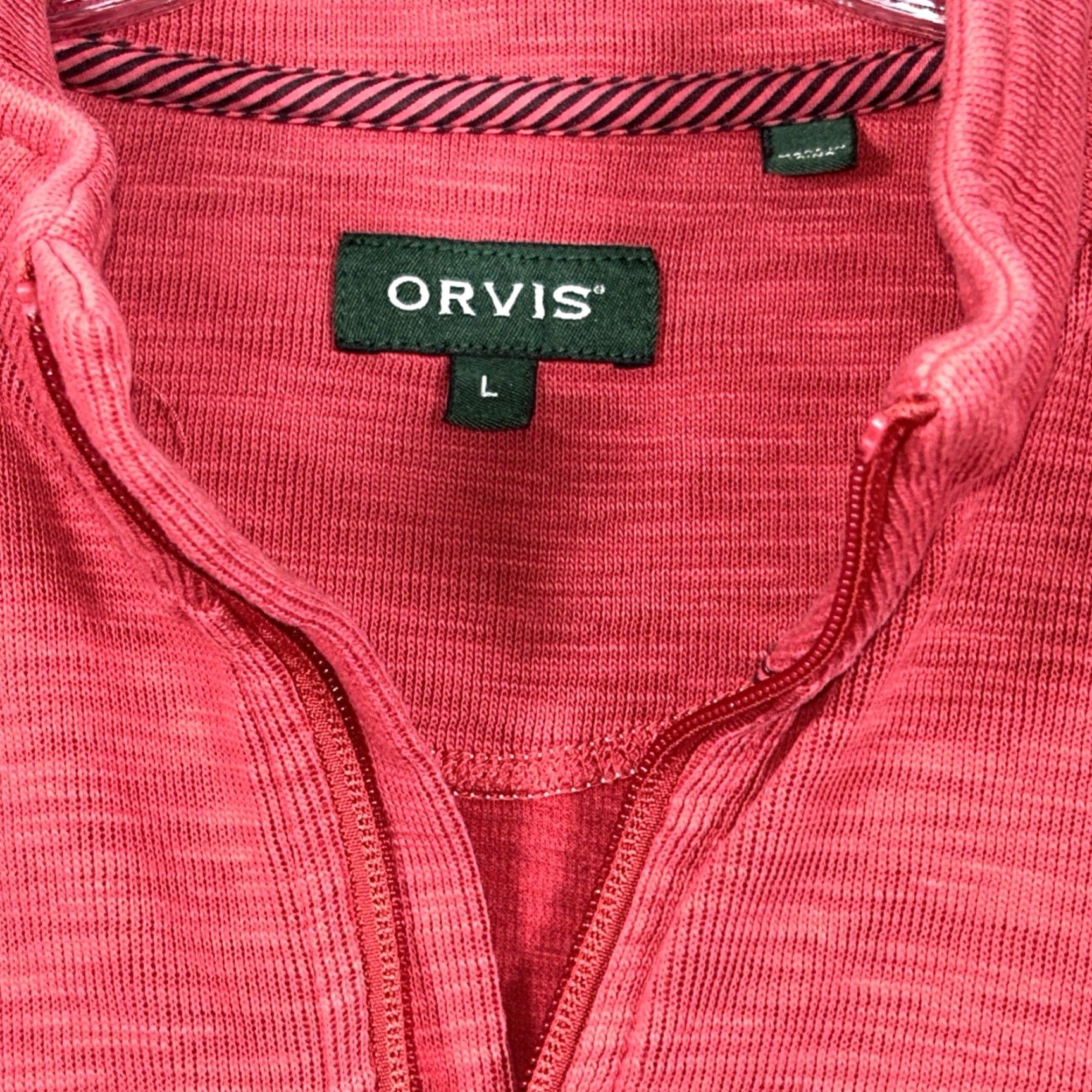 Orvis Orvis Mens L 1/4 Zip Pullover Stretch Sweater Heather Salmon Color Knit Embroidered 1/4 Zip Performance Hiking Fishing Sweatshirt Pullover Regular Size US L / EU 52-54 / 3 - 5 Thumbnail