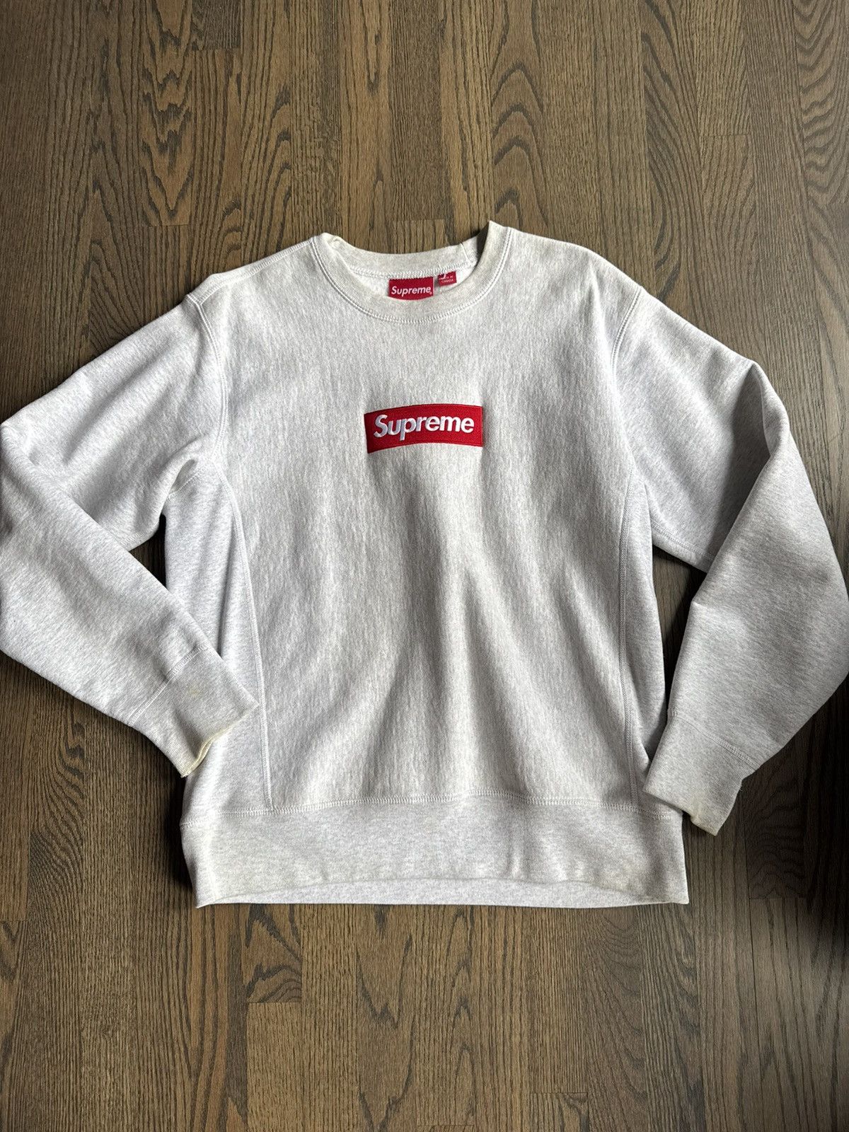 Supreme box logo crewneck ash grey size L