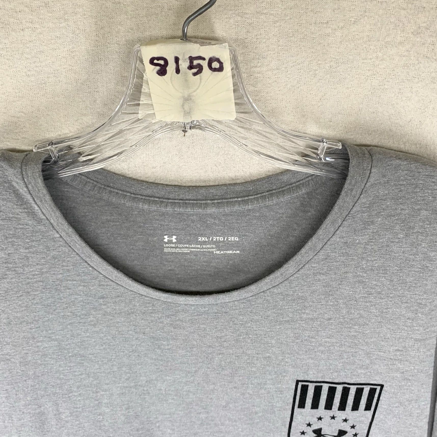 Under Armour VINTAGE Under Armour Men T-Shirt 2XL Gray Graphic Print American Flag Crew Neck Short Sleeve Athletic Tee Size US XXL / EU 58 / 5 - 6 Thumbnail