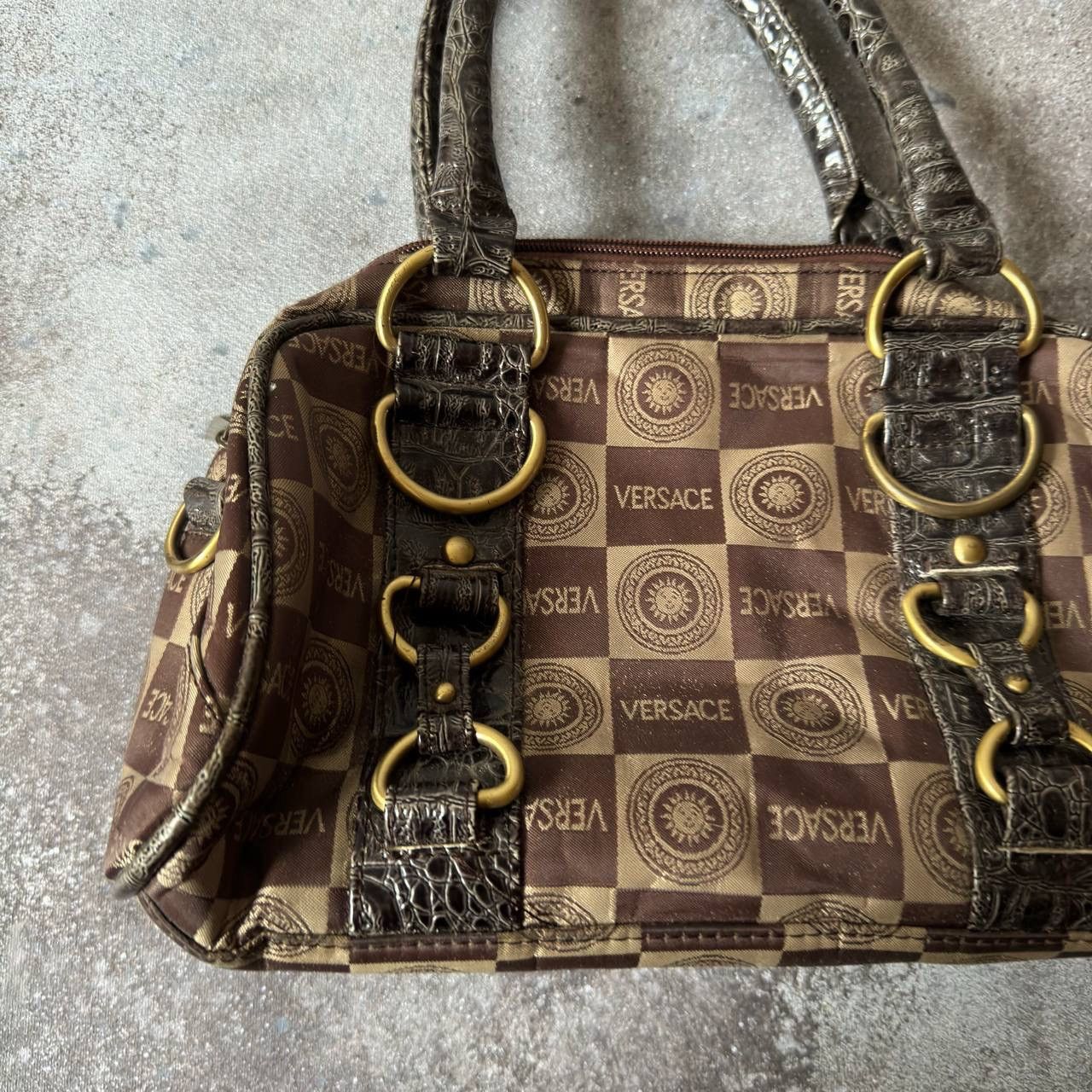 20471120 Amazing Vintage Monogram Y2K Handle Bag (like Versace) Size ONE SIZE - 6 Thumbnail