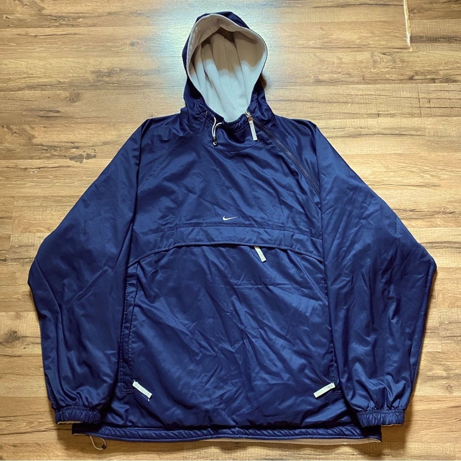 Nike 90s Nike Reversible Center Swoosh Windbreaker Fleece Anorak Size US XL / EU 56 / 4 - 6 Thumbnail