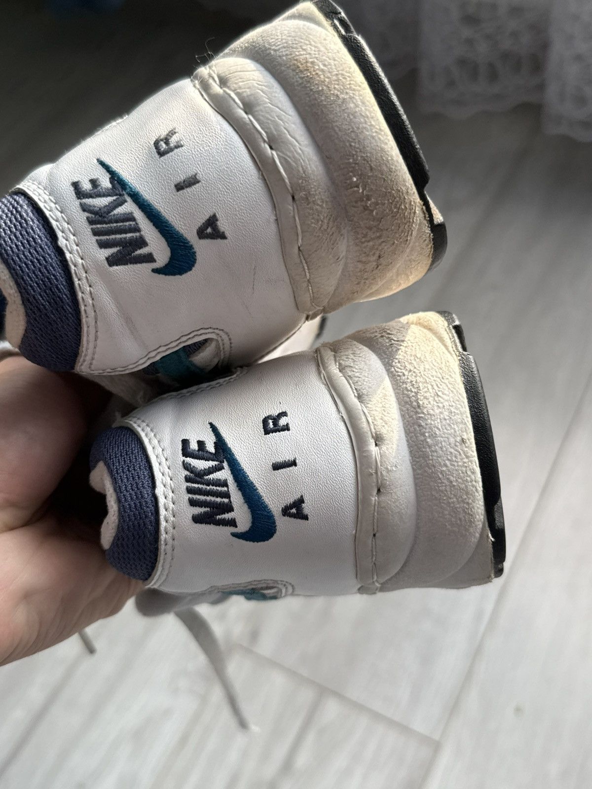 Nike × Vintage Nike Air Icarus 92 White Navy Teal Retro Running sneakers Size US 8.5 / EU 41-42 - 8 Thumbnail