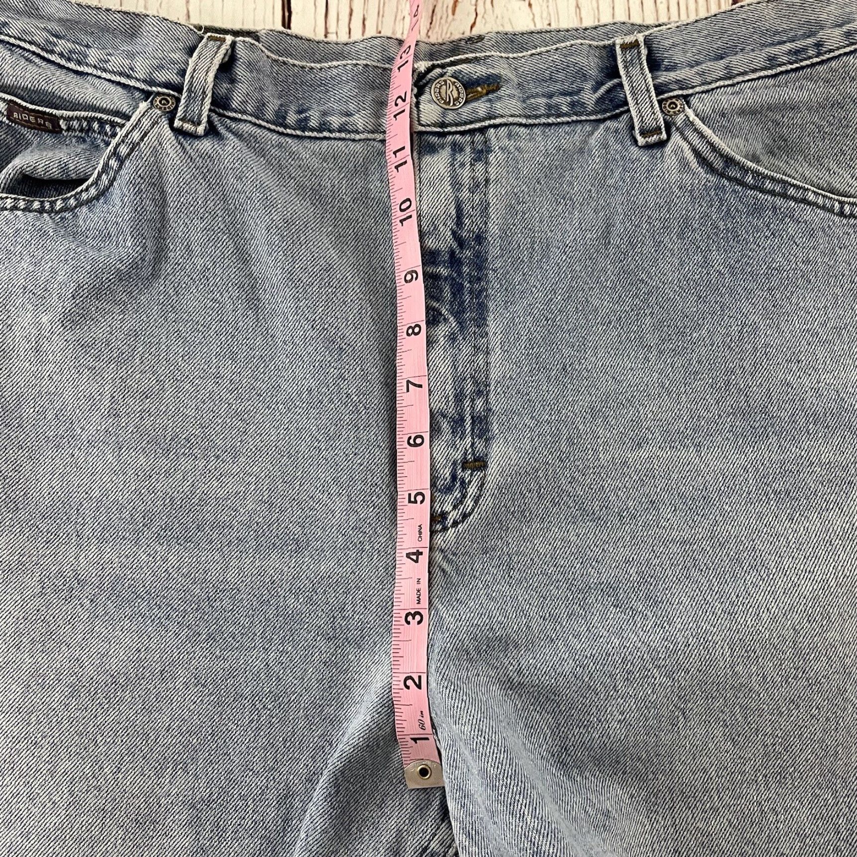 Lee VINTAGE Lee Riders Light Wash Blue Denim Mom Jeans Women's 18 Jeans Blue Lee 90s Womens Size 40" / US 18 - 5 Thumbnail