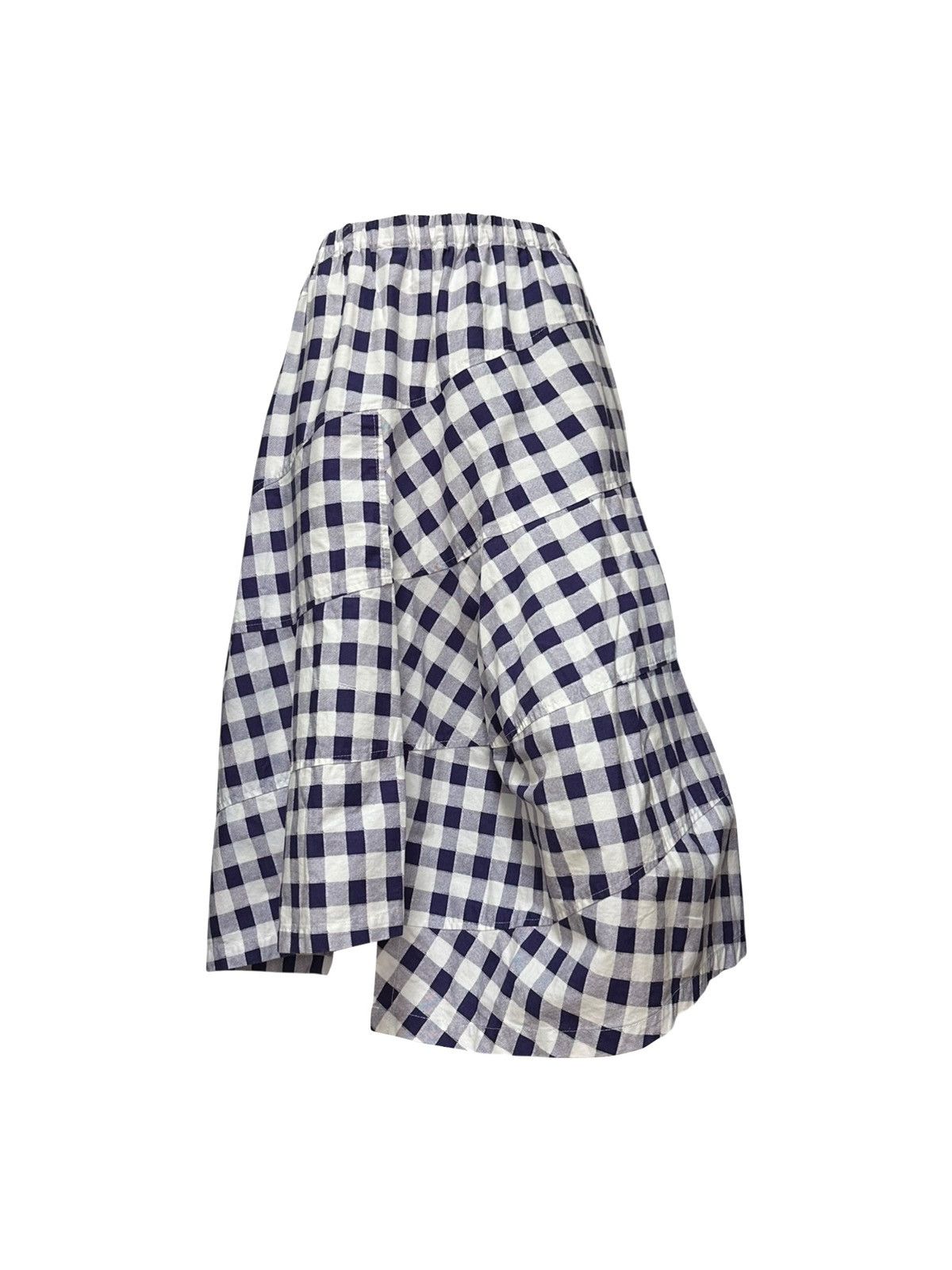 Tricot Comme des Garcons TRICOT COMME DES GARÇONS Gingham Check Asymmetric Midi Skirt Size 27" / US 4 / IT 40 - 1 Thumbnail