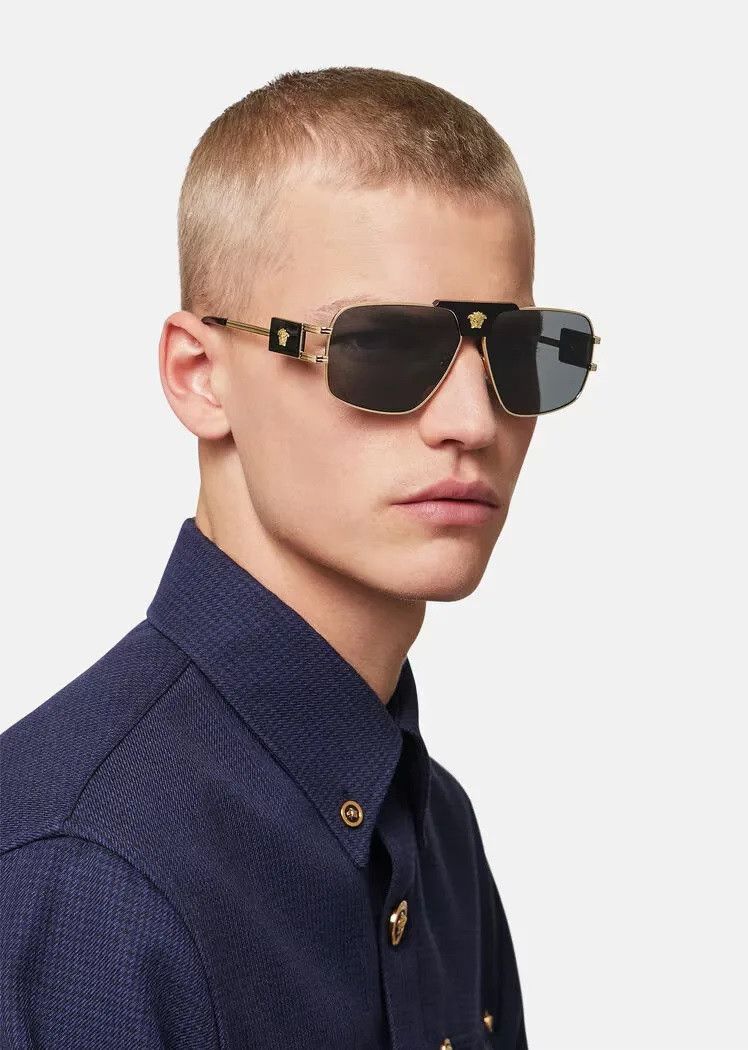Versace NEW Versace VE2251 100287 Metal Pilot Unisex Sunglasses Size ONE SIZE - 11 Thumbnail
